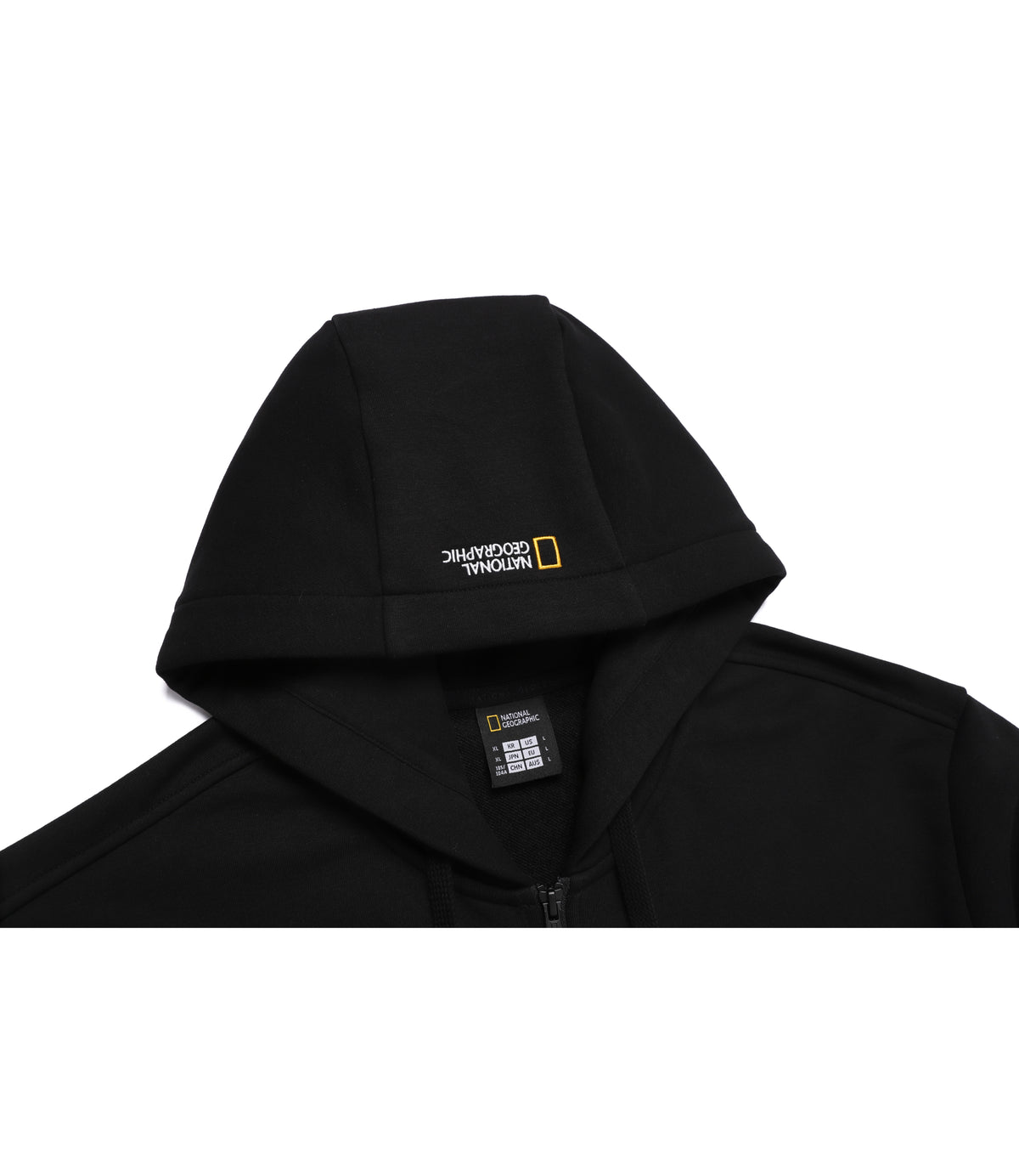 Unisex Soulion Sleeve Pocket Basic-Fit Hooded Full Zip-Up<br>BLACK