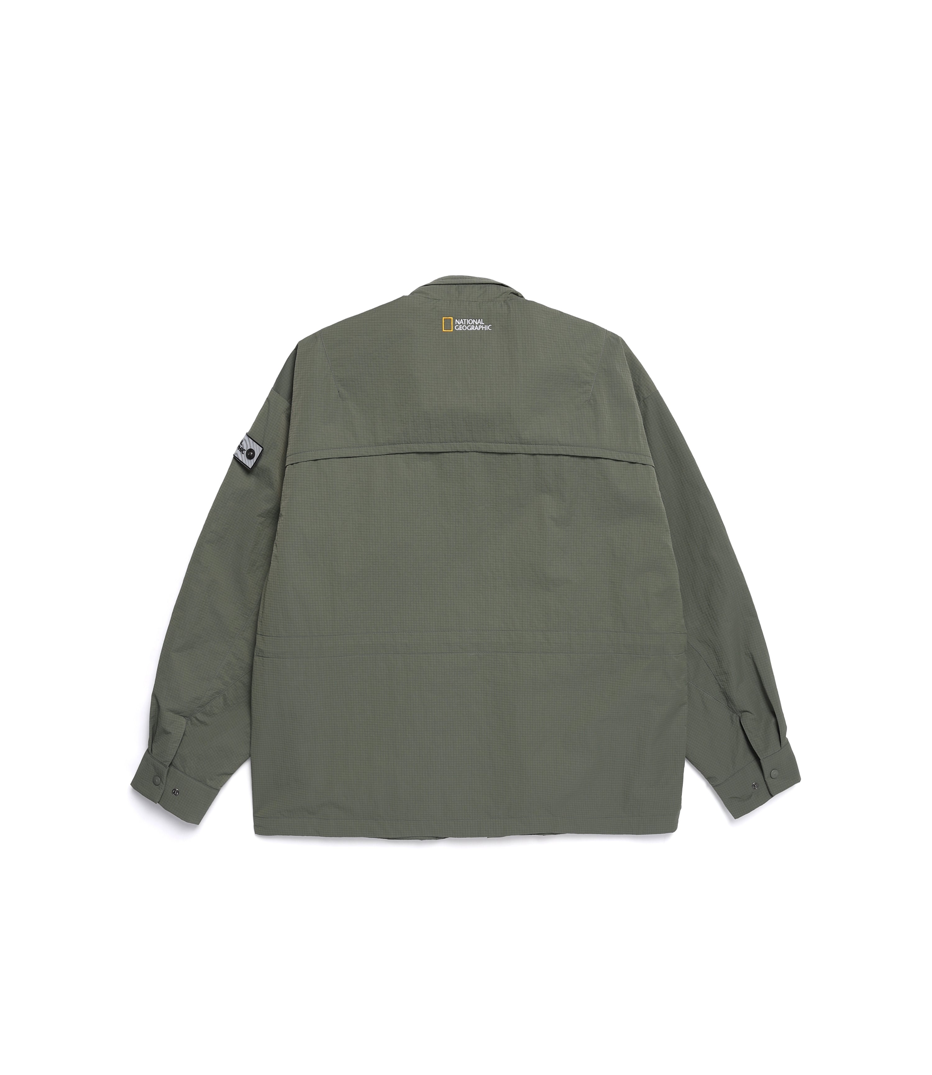 Men's NRN Multi Pocket Stand Neck Utility Jumper<br>KHAKI