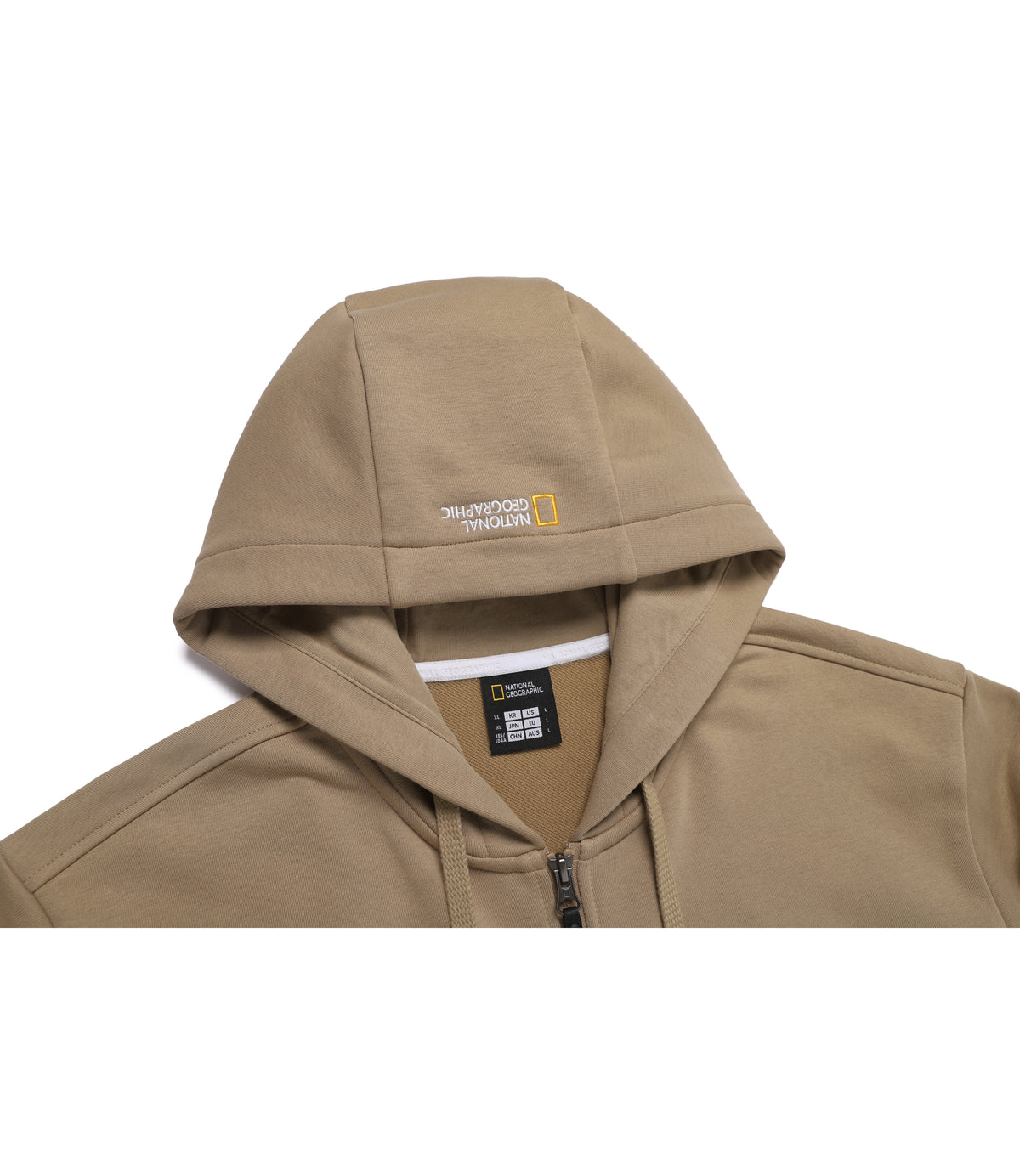 Unisex Soulion Sleeve Pocket Basic-Fit Hooded Full Zip-Up<br>NEW BEIGE