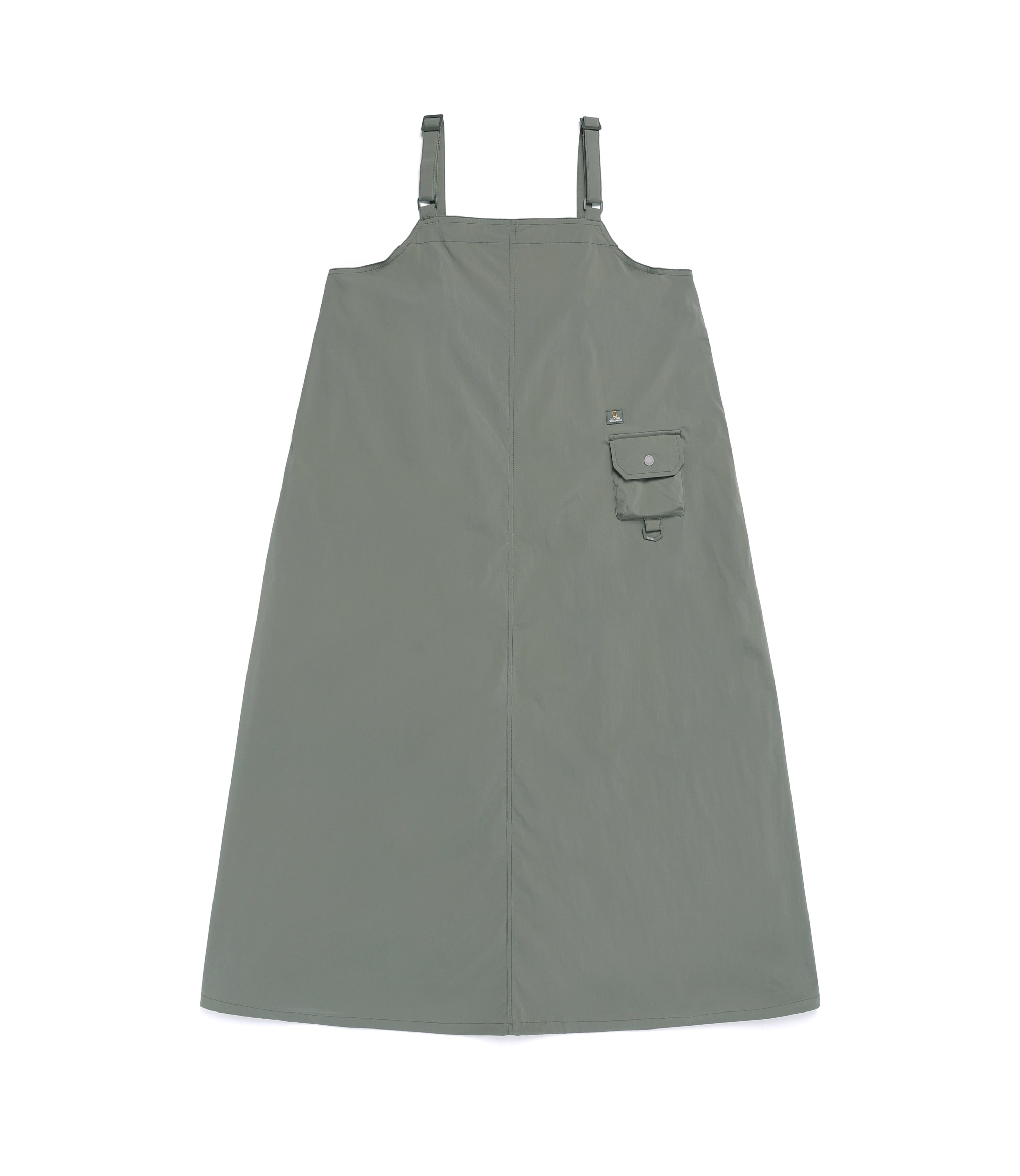 Women's FINET Stretch A-Line Overall Dress<br>G/KHAKI