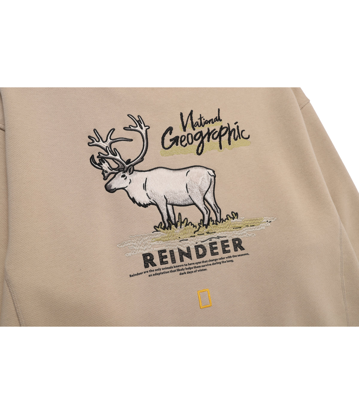 Unisex Animal Graphic Semi-Overfit Sweatshirt<br>MOURNING BEIGE