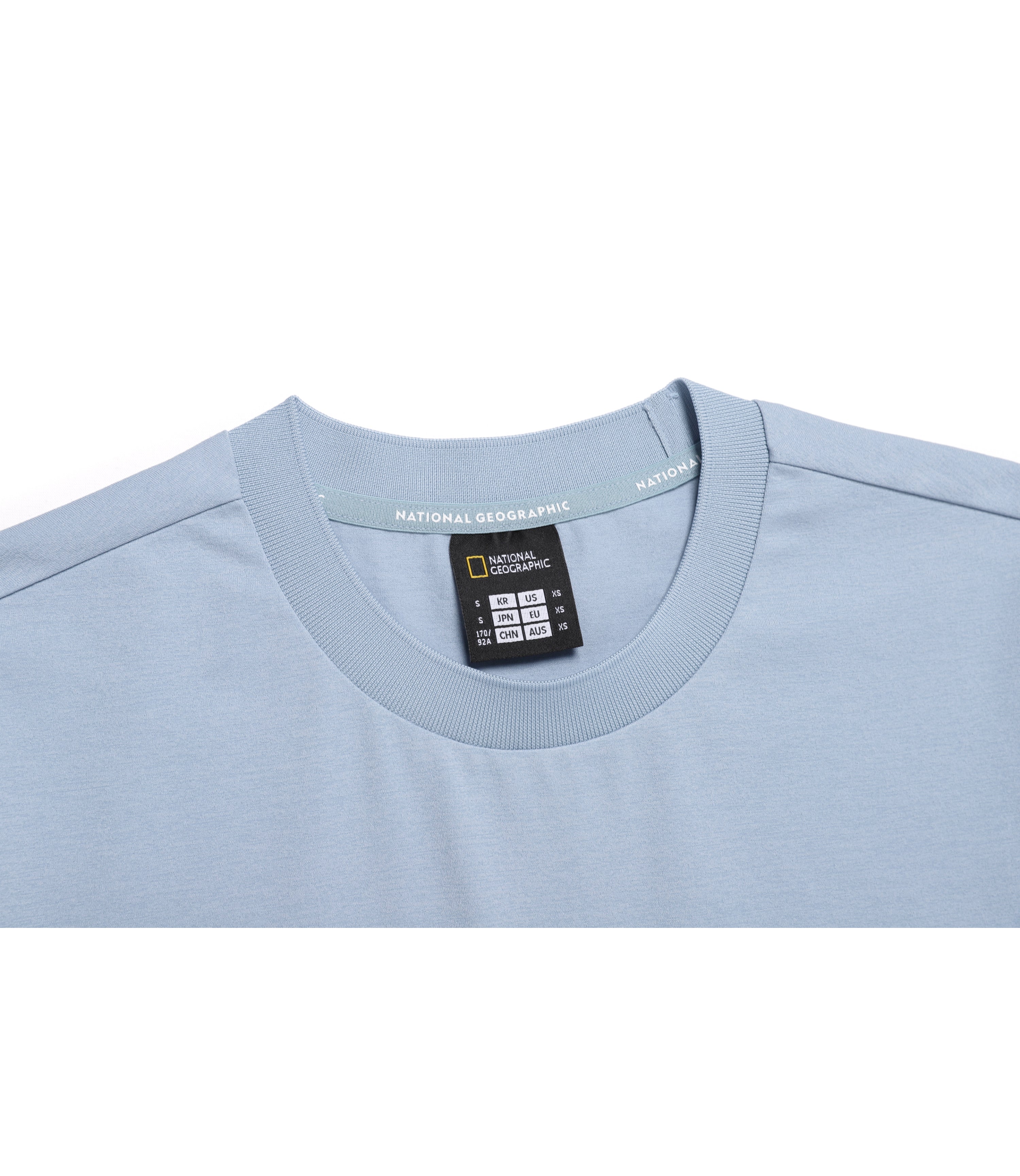 Unisex CROW Coolmax World Map Basic Fit Short Sleeve<br>STONE BLUE