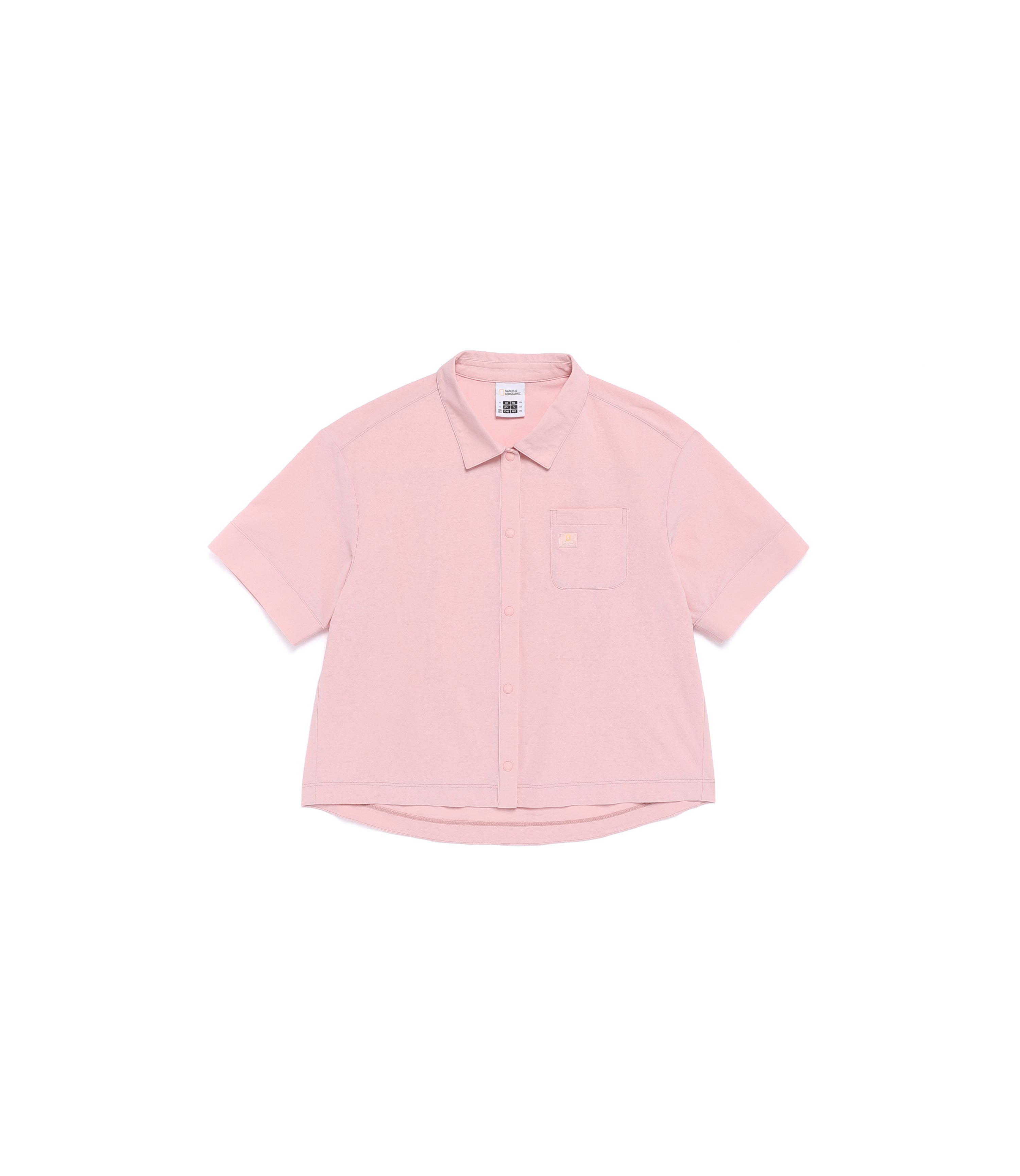 Women's Frozen Air Semi-Overfit Short Sleeve Shirt<br>SILVER PINK