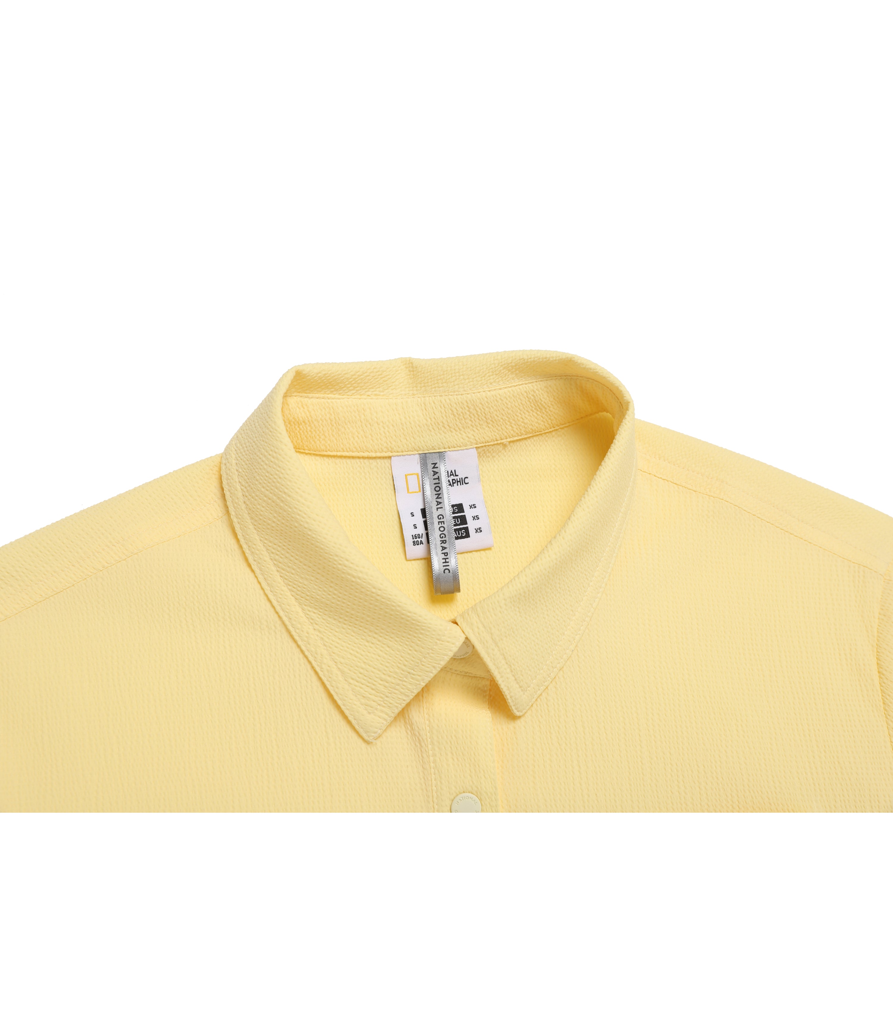 Women's Air Seersucker Semi-Overfit Short Sleeve Shirt<br>PALE YELLOW