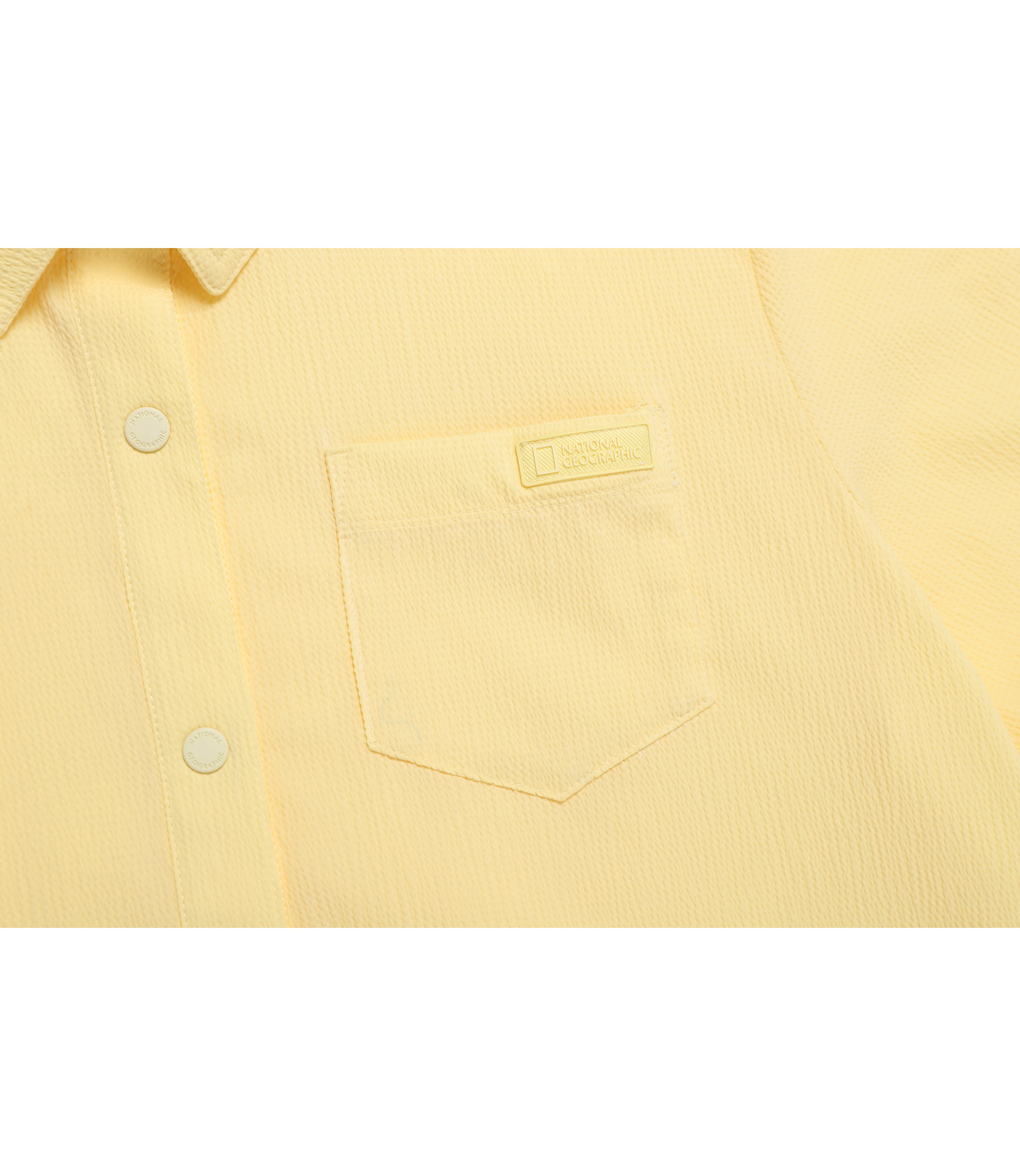 Women's Air Seersucker Semi-Overfit Short Sleeve Shirt<br>PALE YELLOW