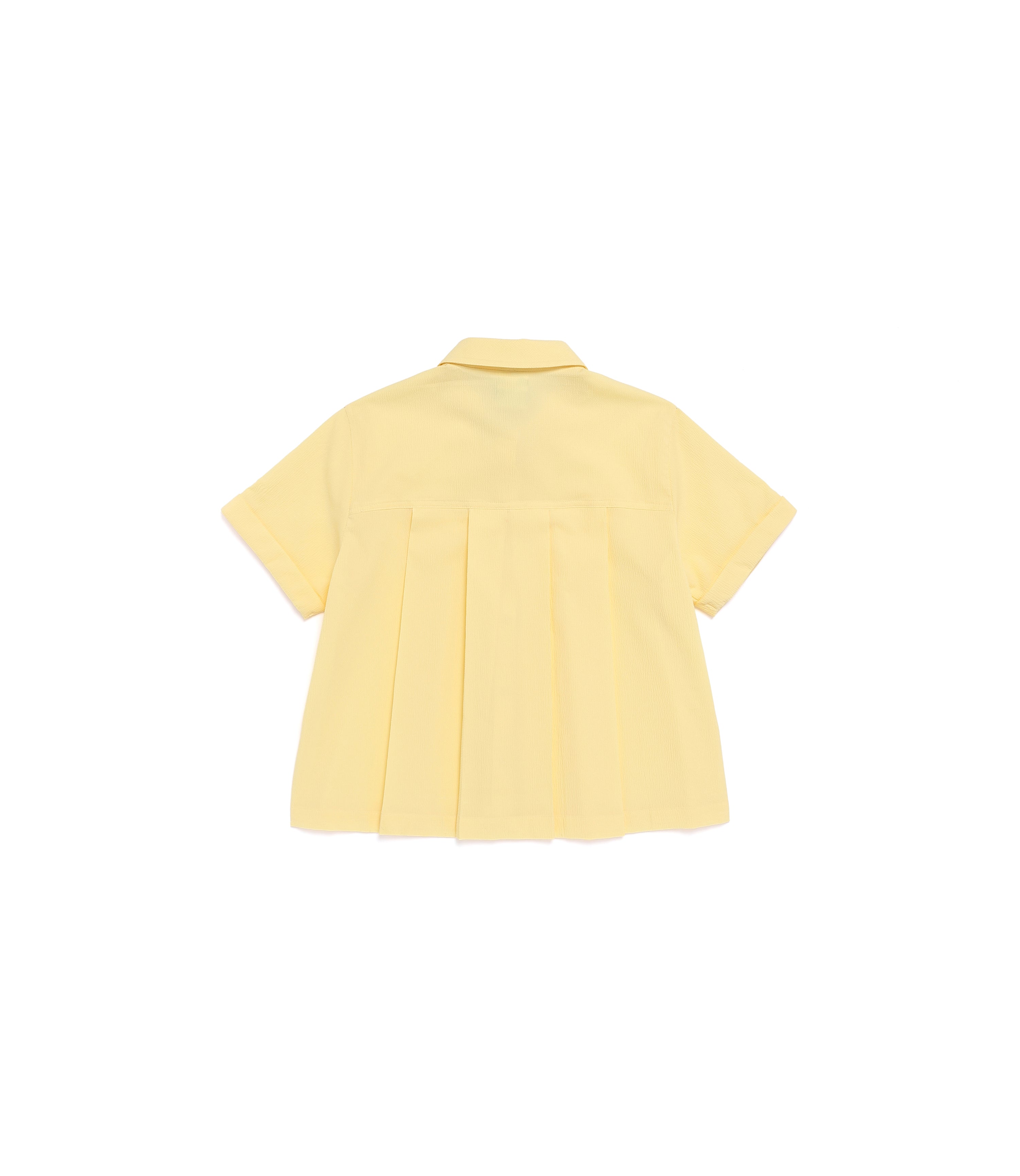 Women's Air Seersucker Semi-Overfit Short Sleeve Shirt<br>PALE YELLOW