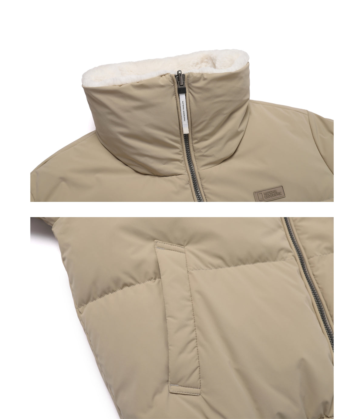 Women's Fur Reversible Duck Down Jacket<br>IVORY