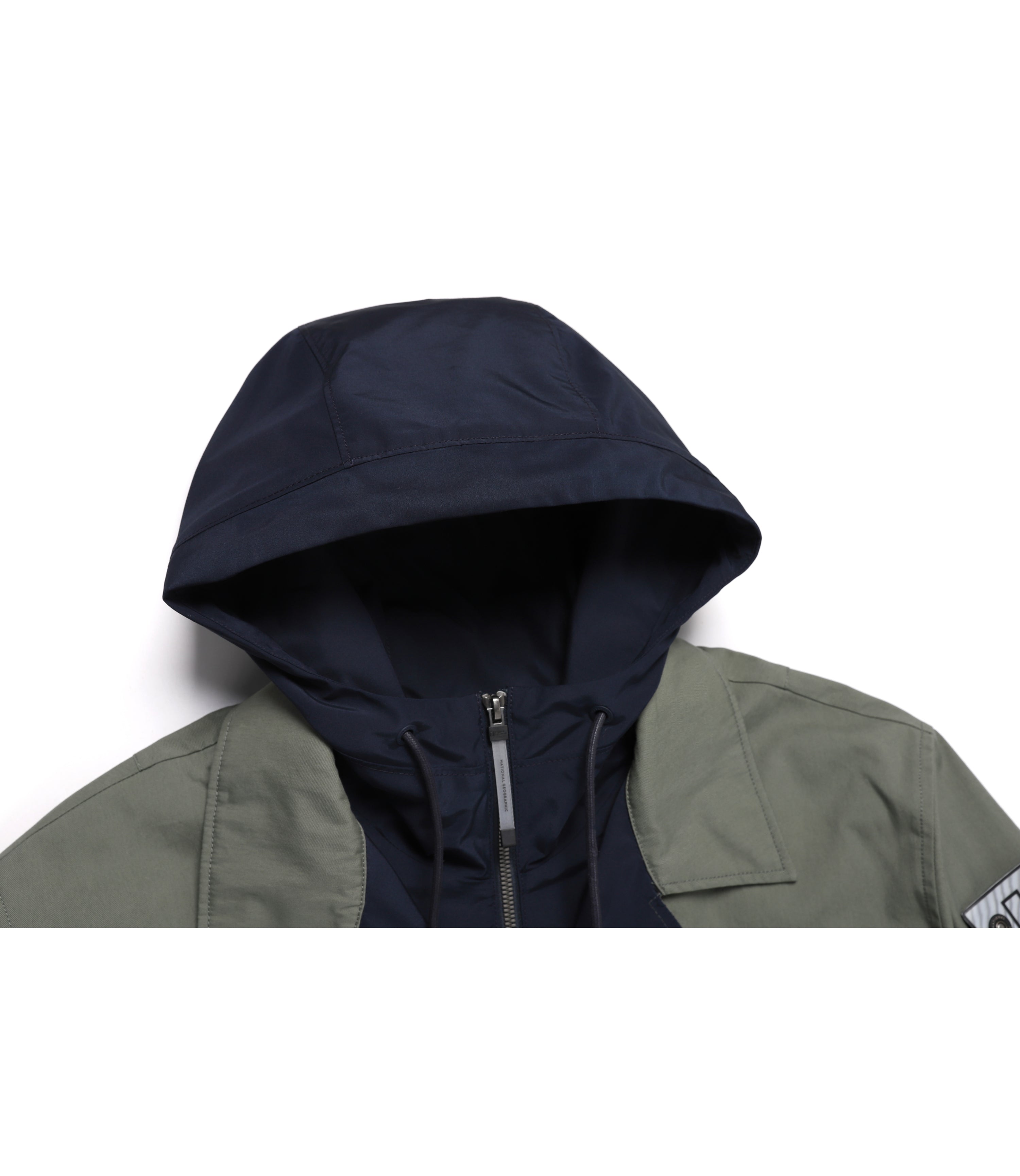 Men's NRN Out Pocket Hoodie Colorblock Jumper<br>KHAKI