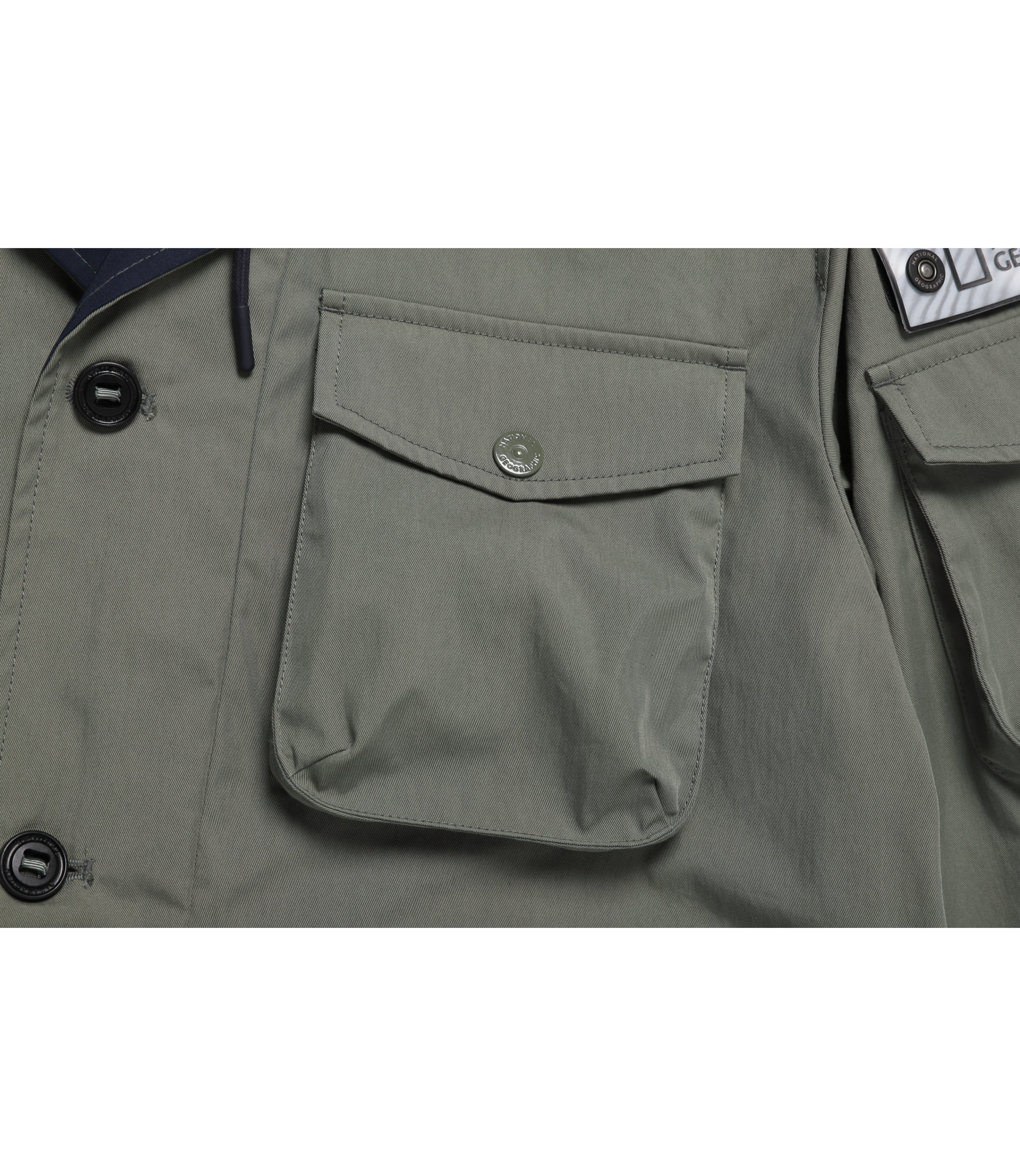 Men's NRN Out Pocket Hoodie Colorblock Jumper<br>KHAKI