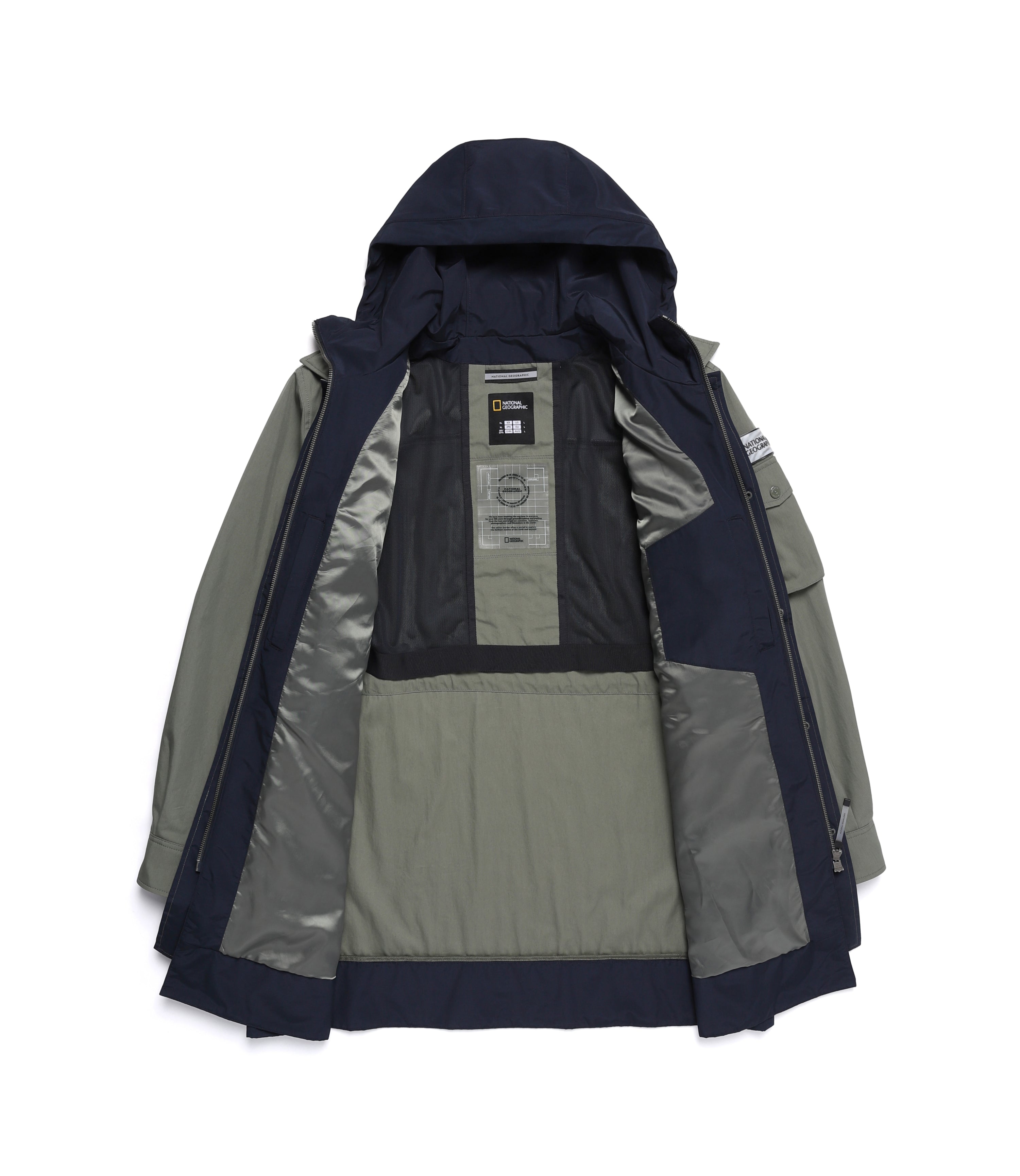 Men's NRN Out Pocket Hoodie Colorblock Jumper<br>KHAKI