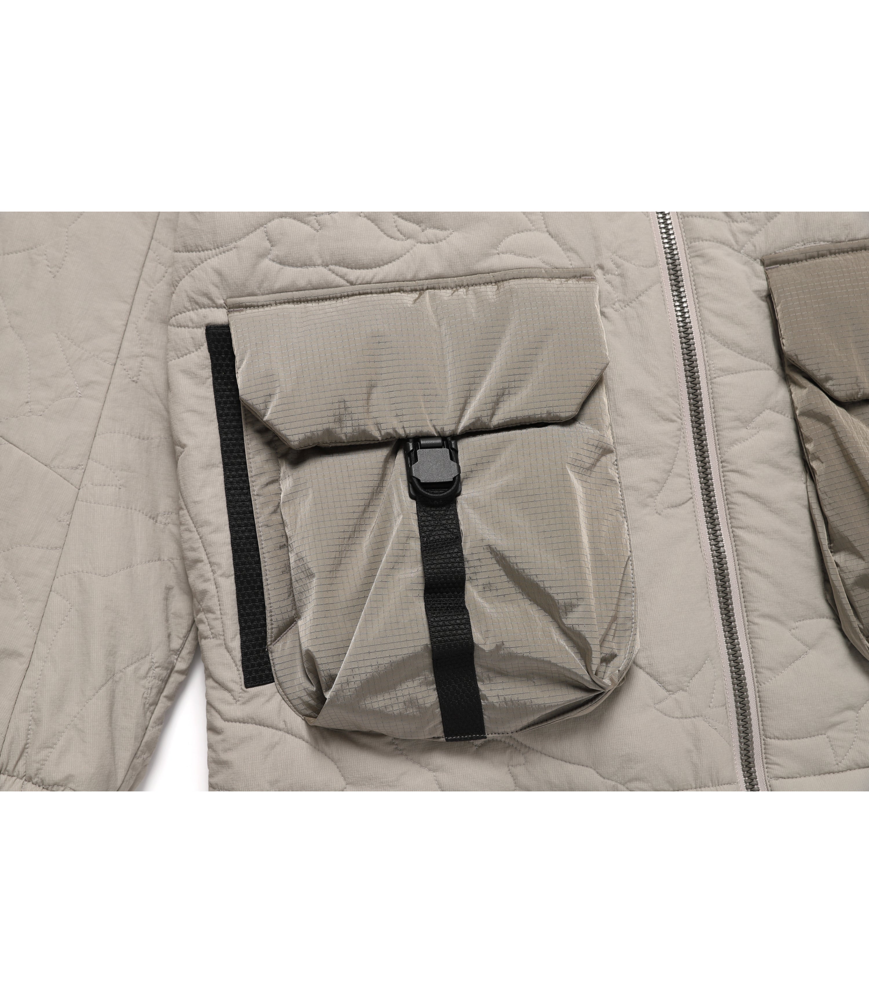 Unisex FILMMAKER Mountainous Quilting Padded Jacket<br>S/BEIGE