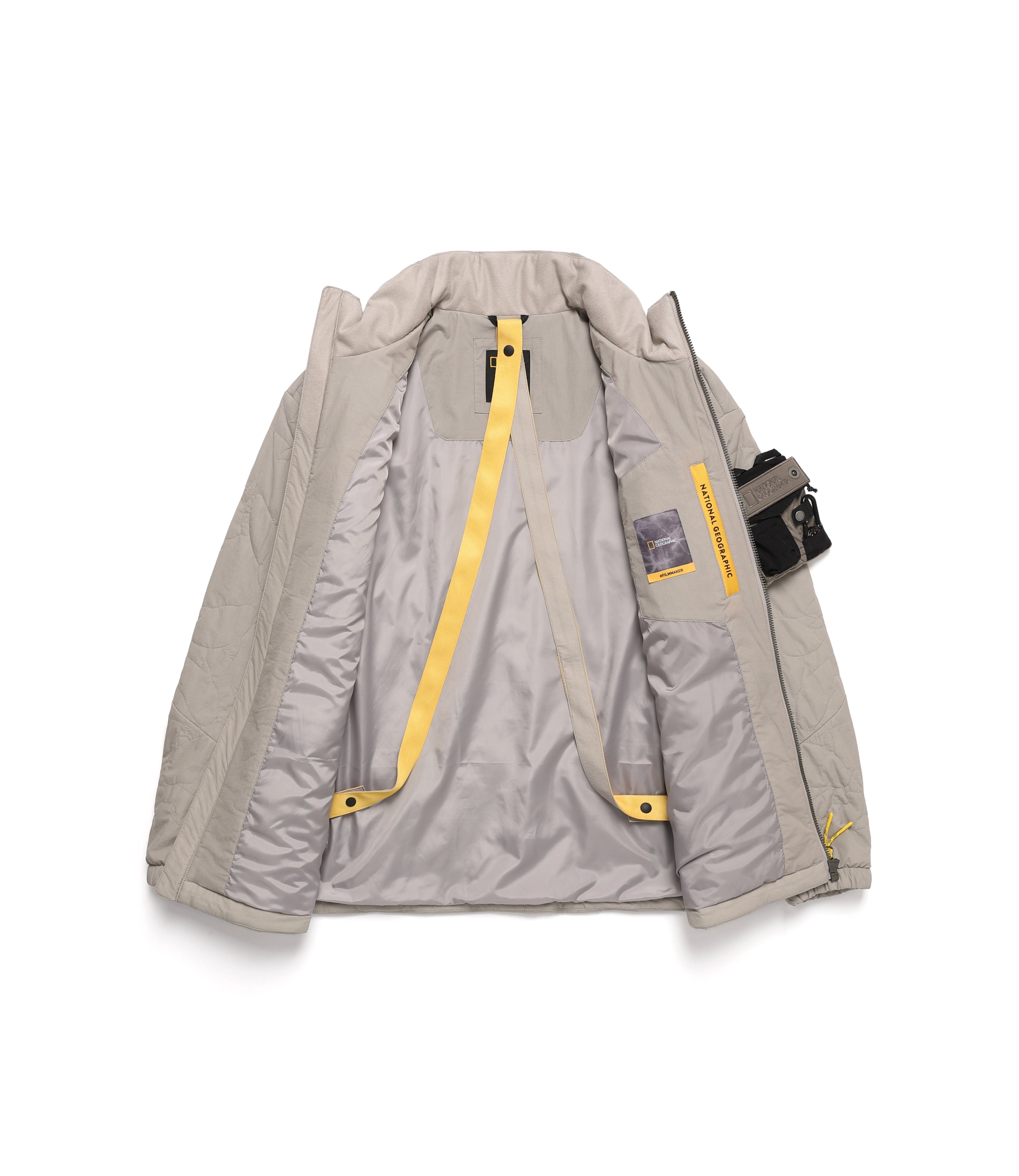 Unisex FILMMAKER Mountainous Quilting Padded Jacket<br>S/BEIGE