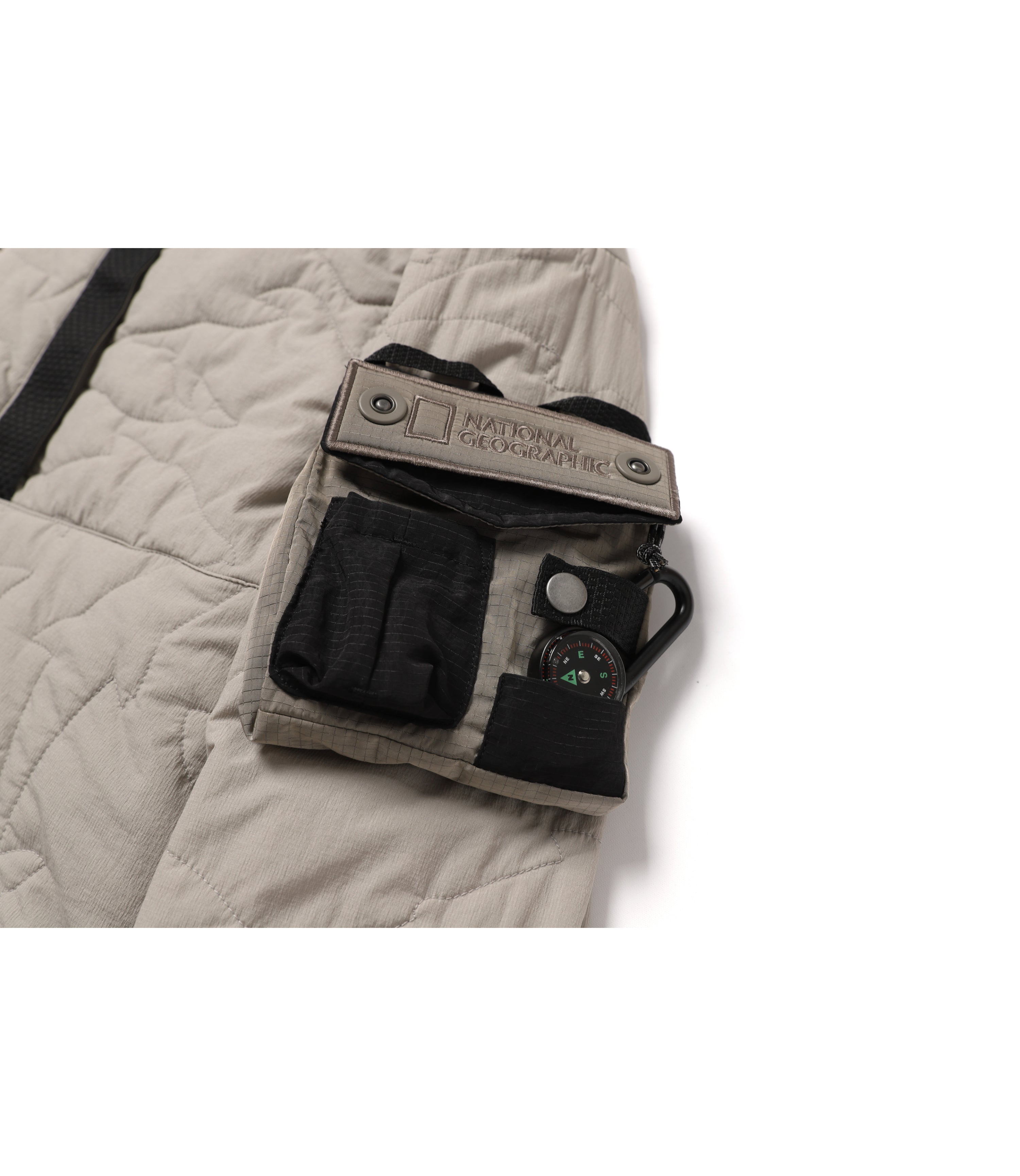 Unisex FILMMAKER Mountainous Quilting Padded Jacket<br>S/BEIGE