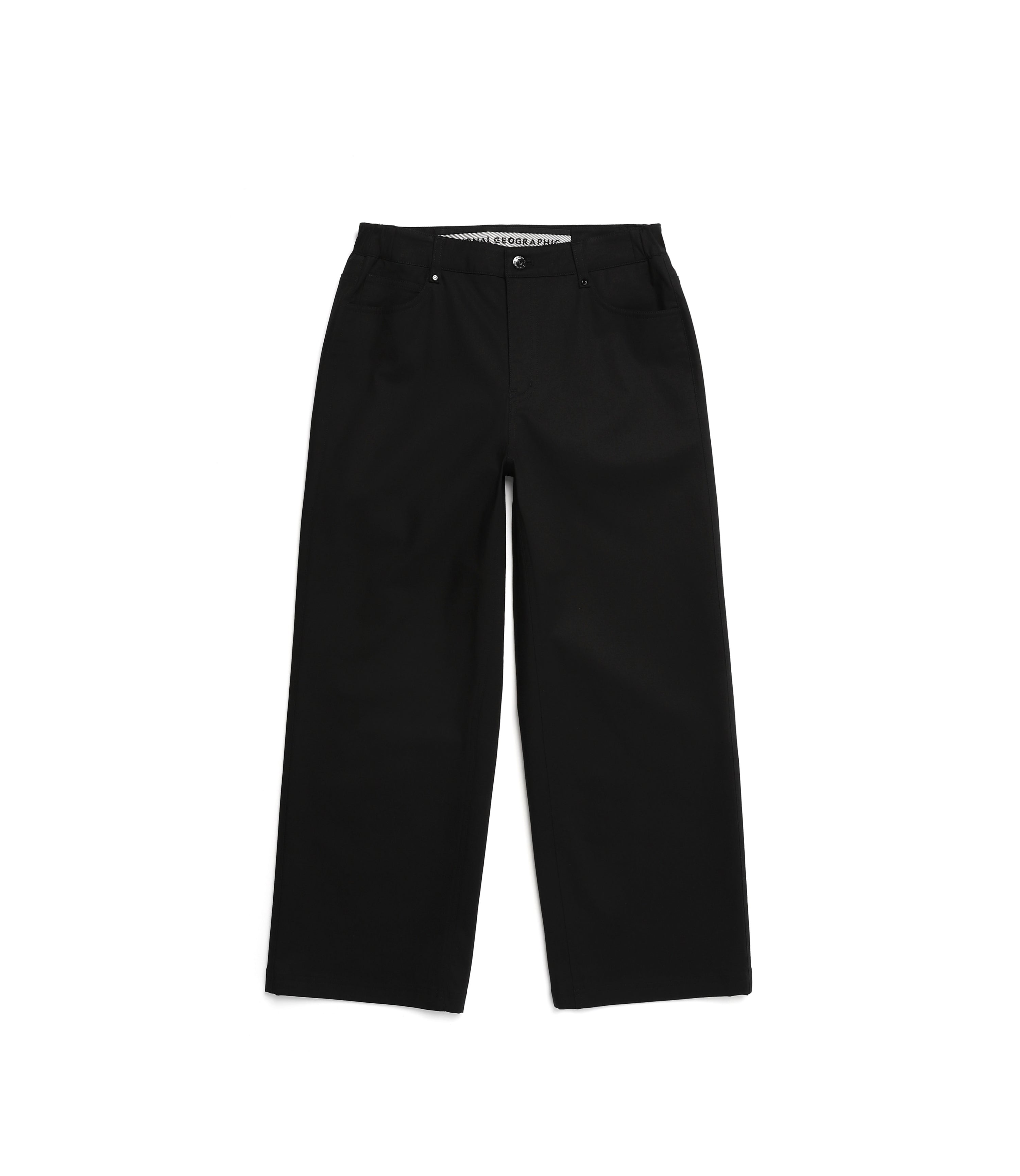 Women's Cotton Twill Wide Pants<br>CARBON BLACK
