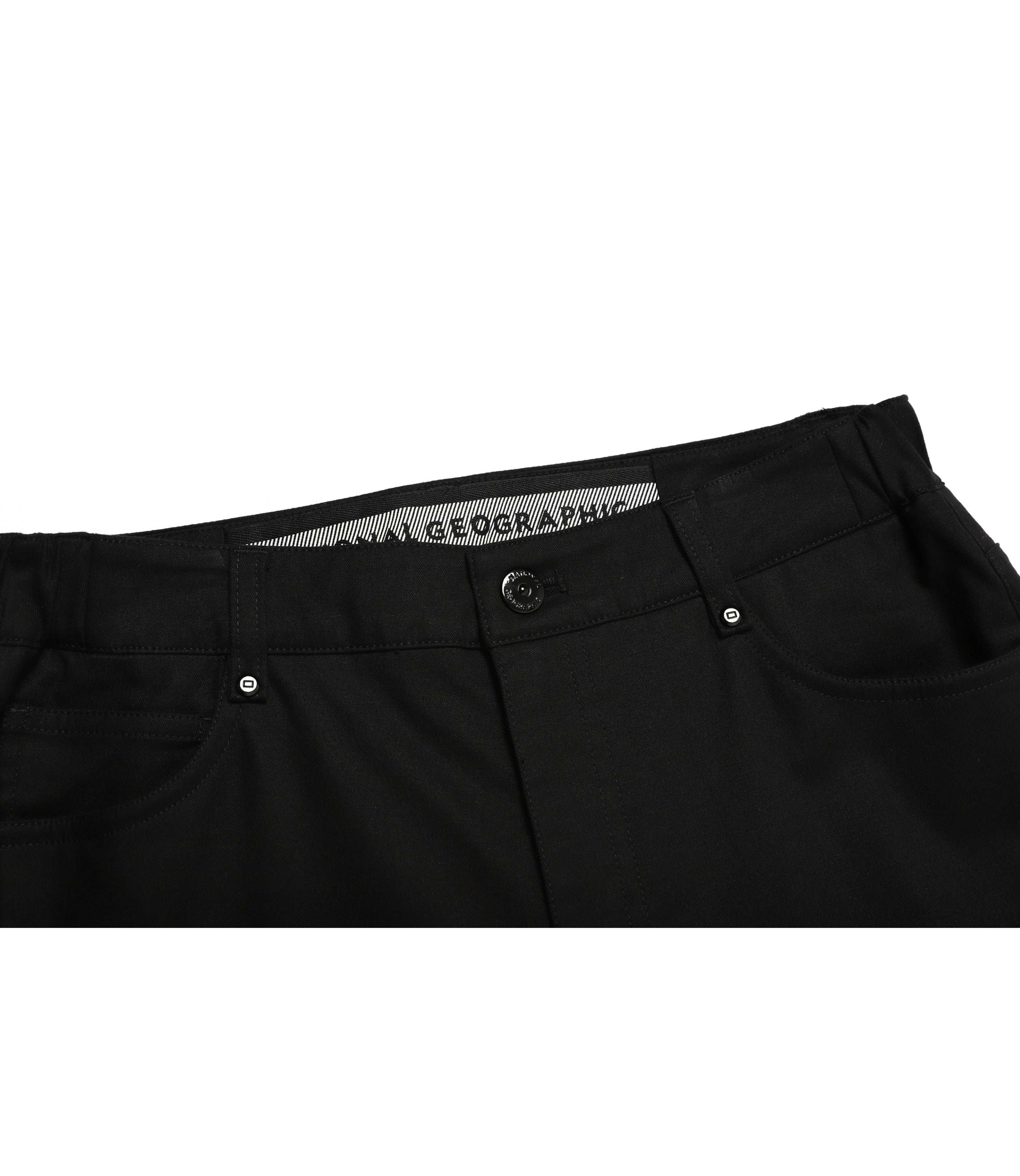 Women's Cotton Twill Wide Pants<br>CARBON BLACK