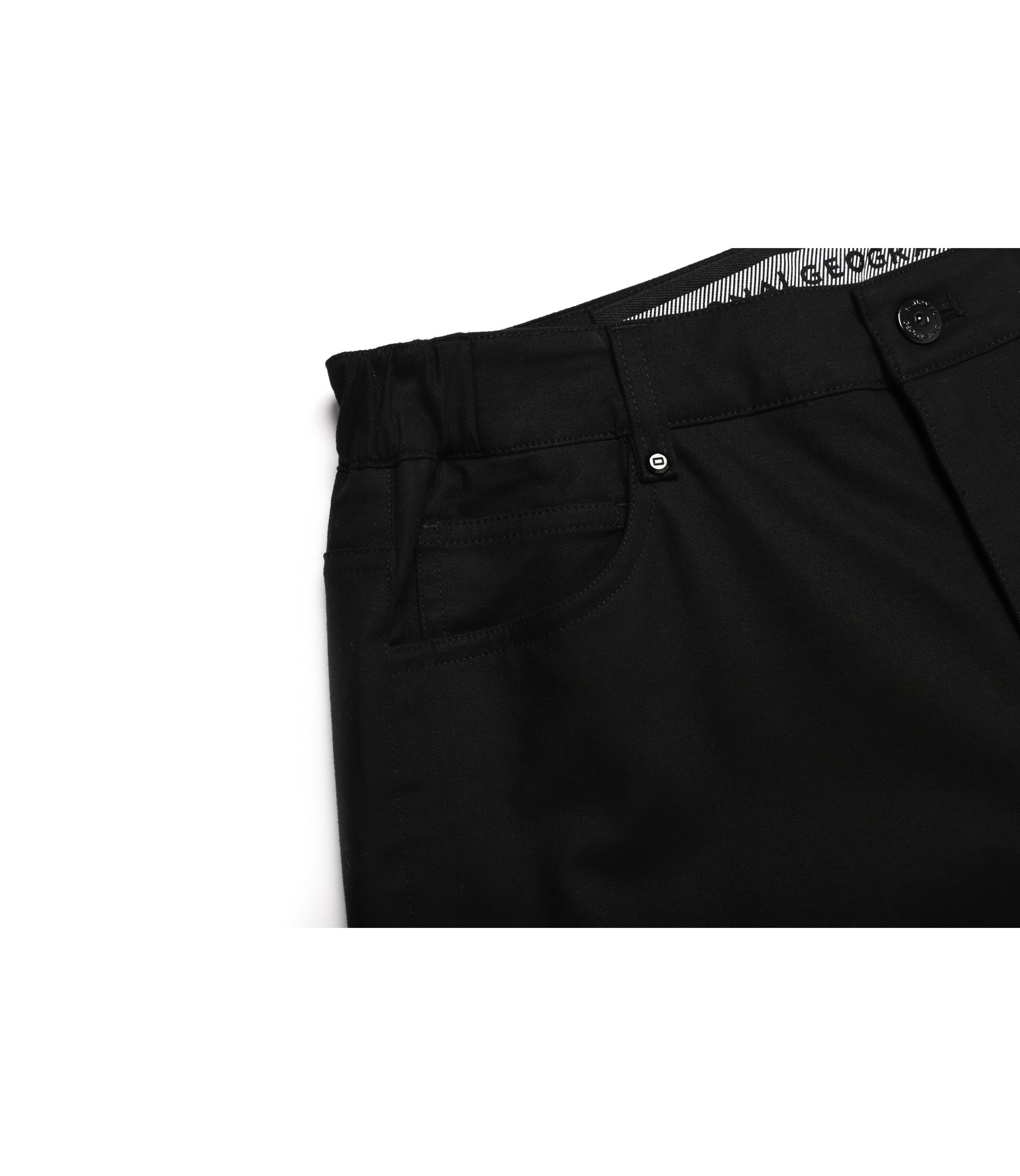 Women's Cotton Twill Wide Pants<br>CARBON BLACK