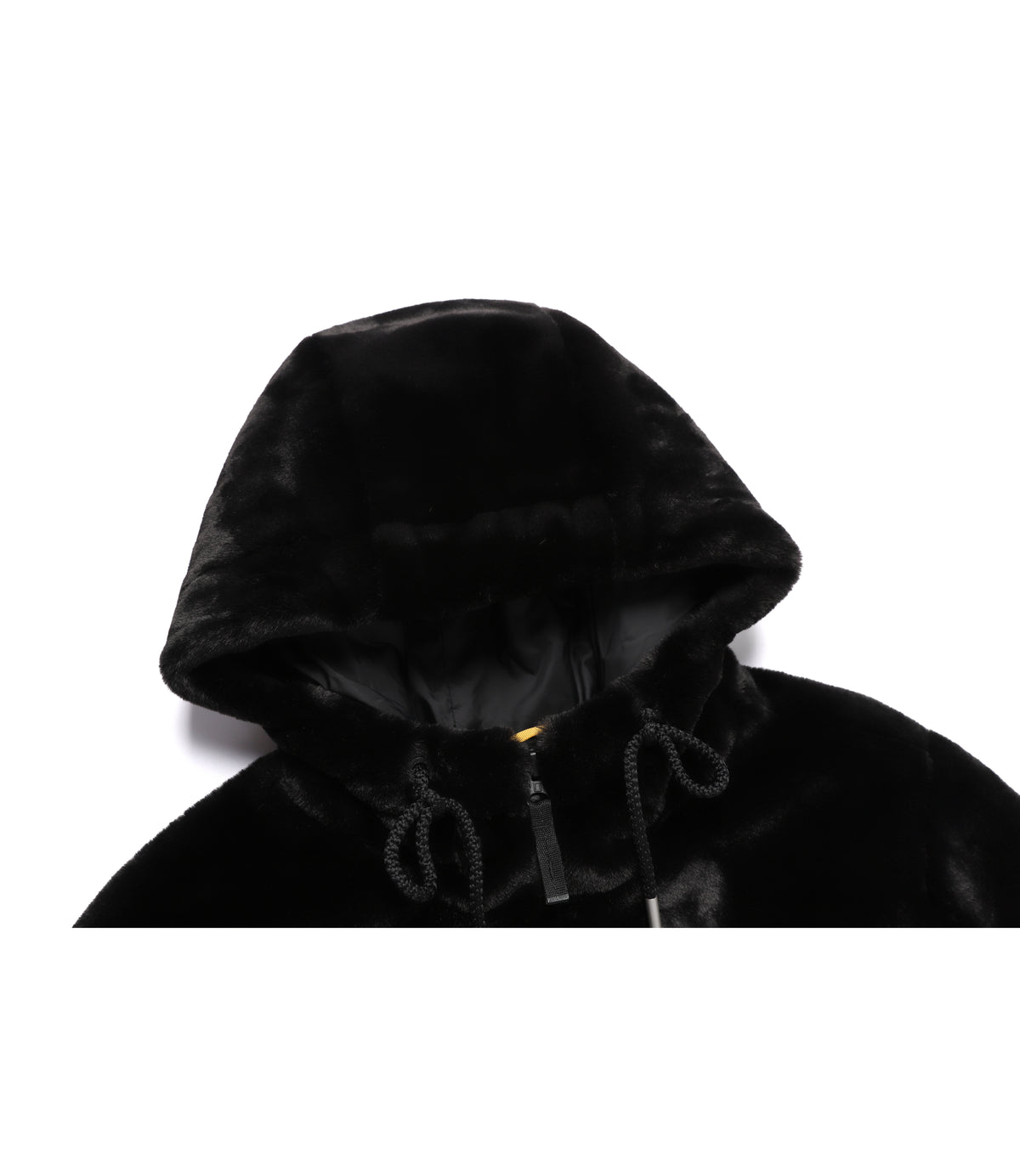 Women's Dipper Hooded Faux-Fur Jacket<br>BLACK