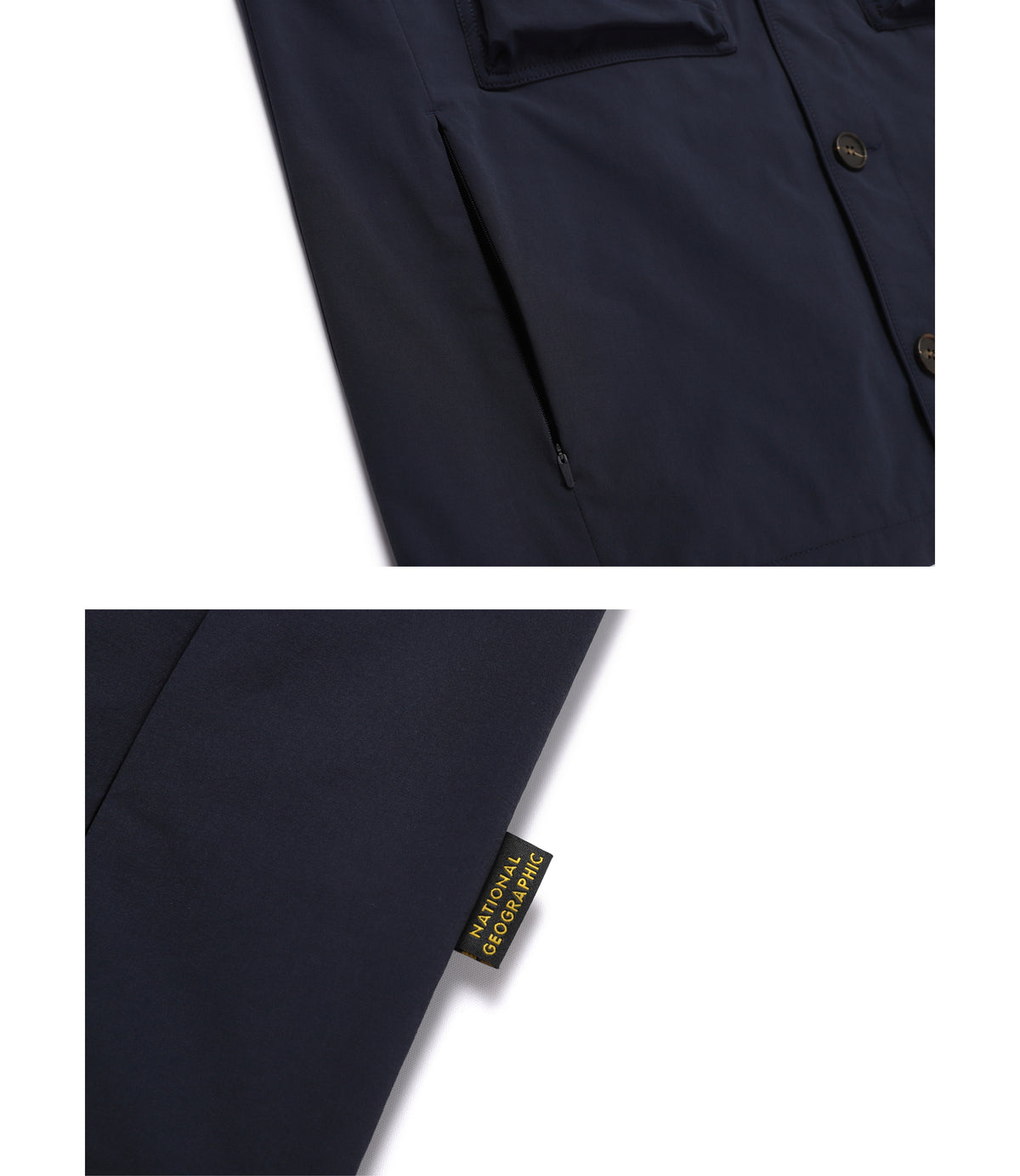 Men's Round Neck Button-Down Jacket<br>D/NAVY