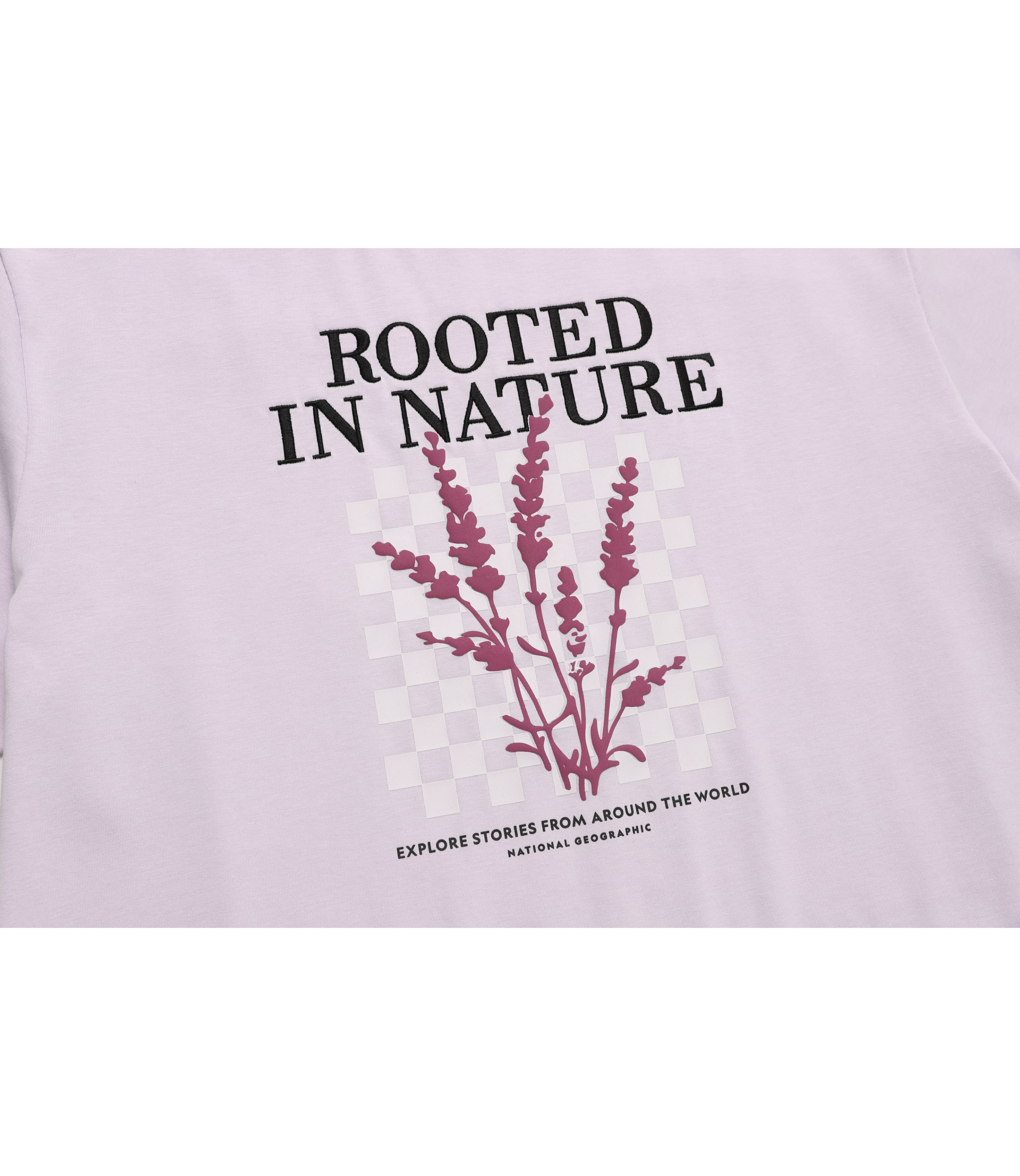 Women's Woven Graphic Short Sleeve Tee<br>LAVENDER