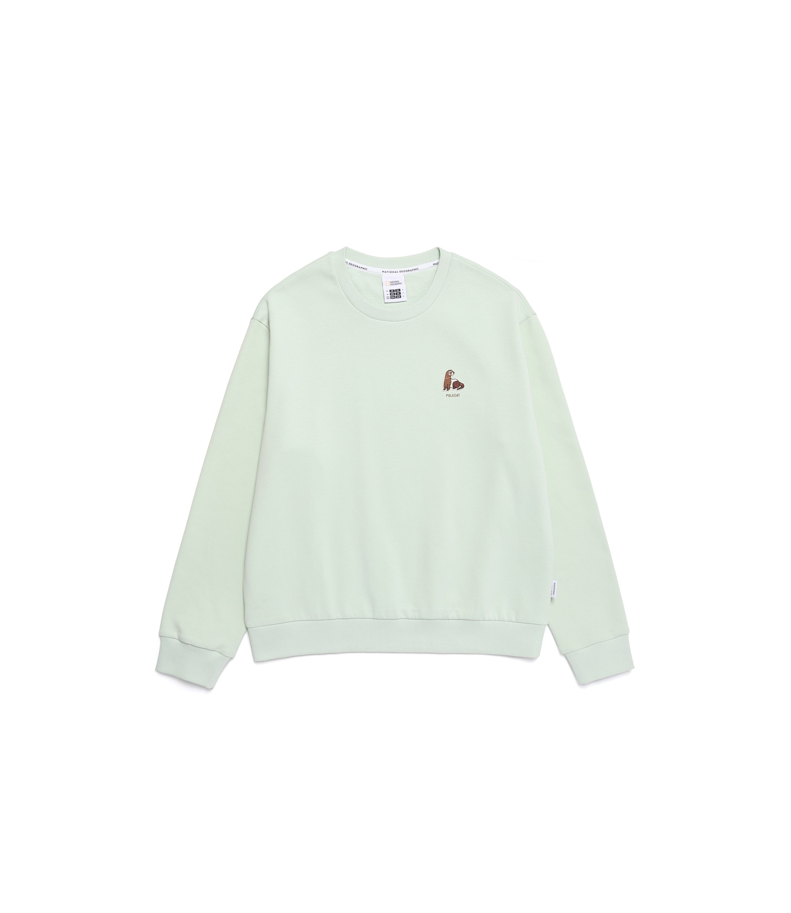 Woman's Animal Wappen Semi-Over Fit Crop Sweatshirt<br>MINT