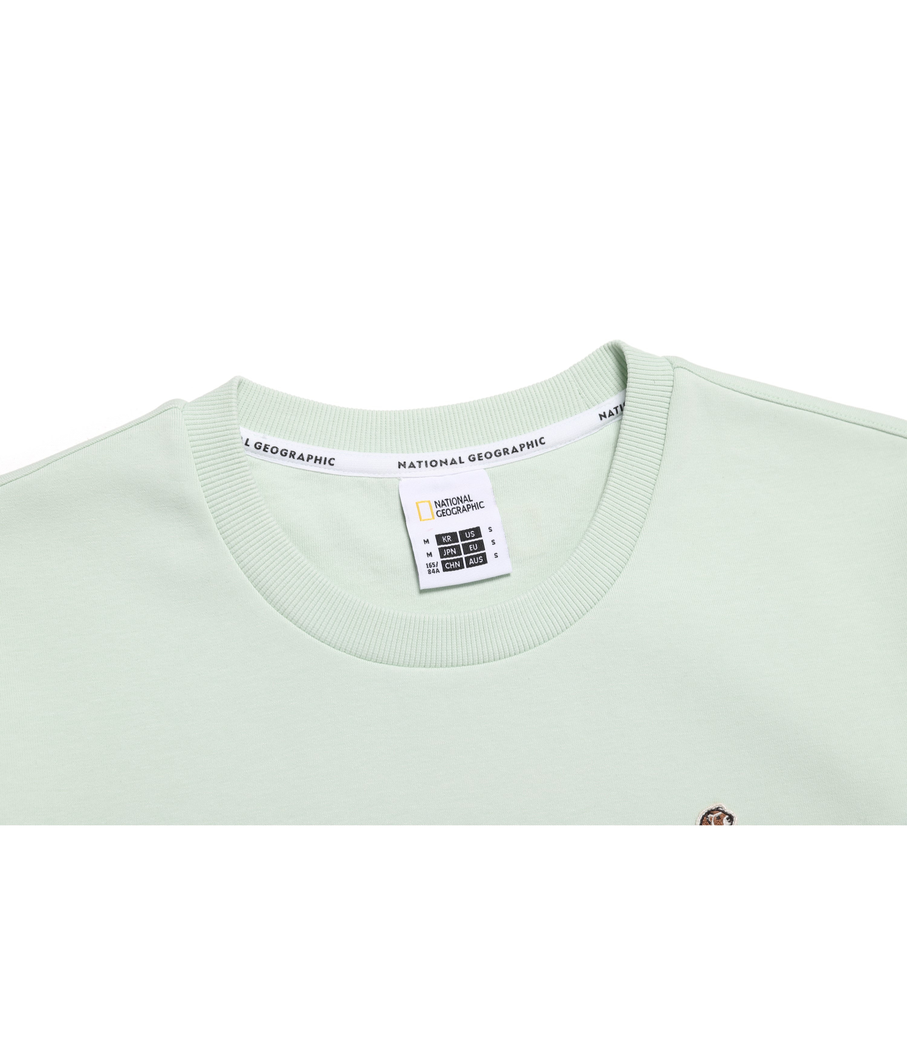 Woman's Animal Wappen Semi-Over Fit Crop Sweatshirt<br>MINT