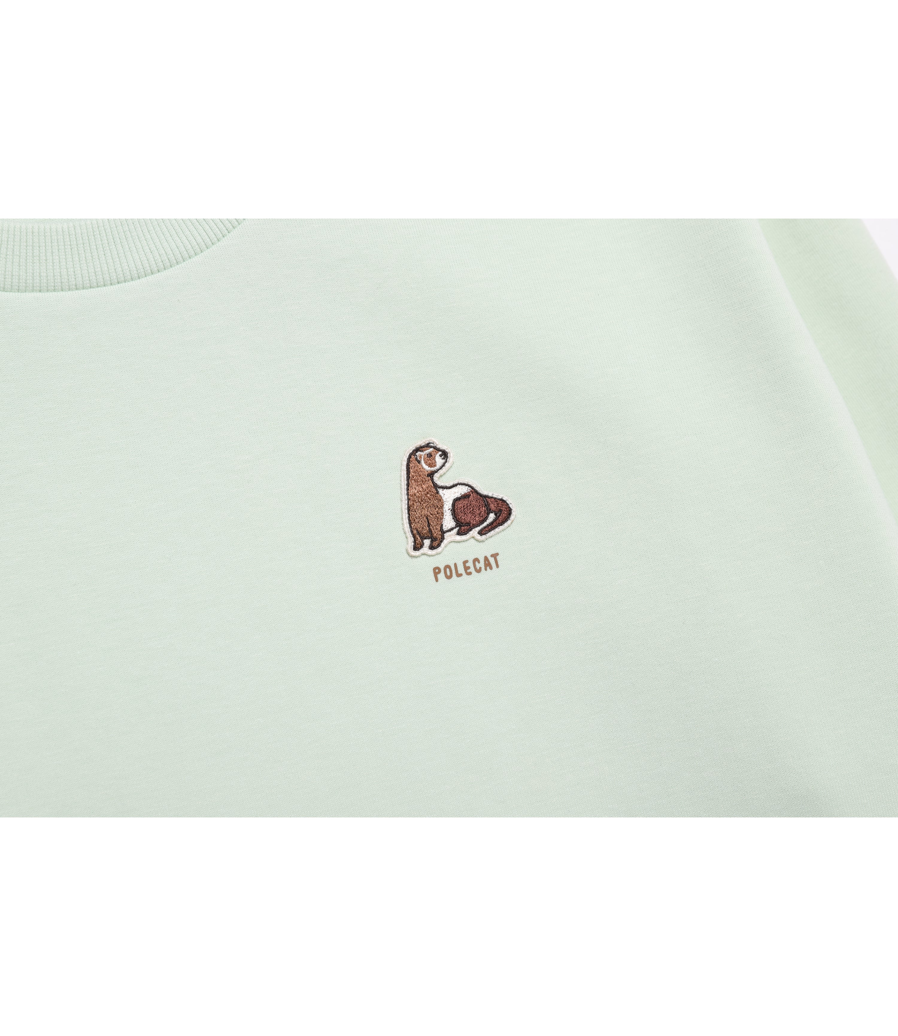 Woman's Animal Wappen Semi-Over Fit Crop Sweatshirt<br>MINT