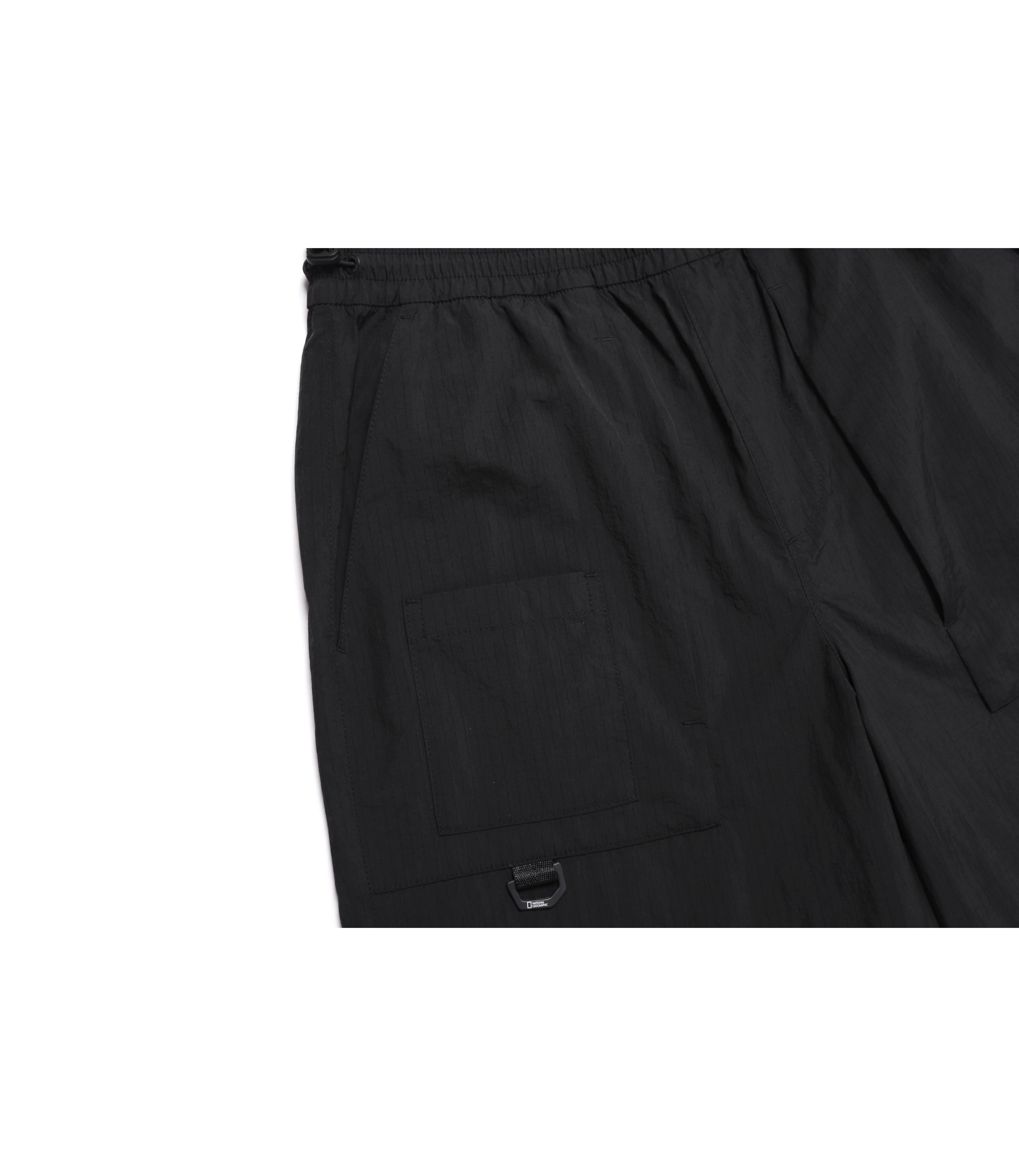Unisex NRN Shirring Woven Set Up Straight Pants<br>CARBON BLACK