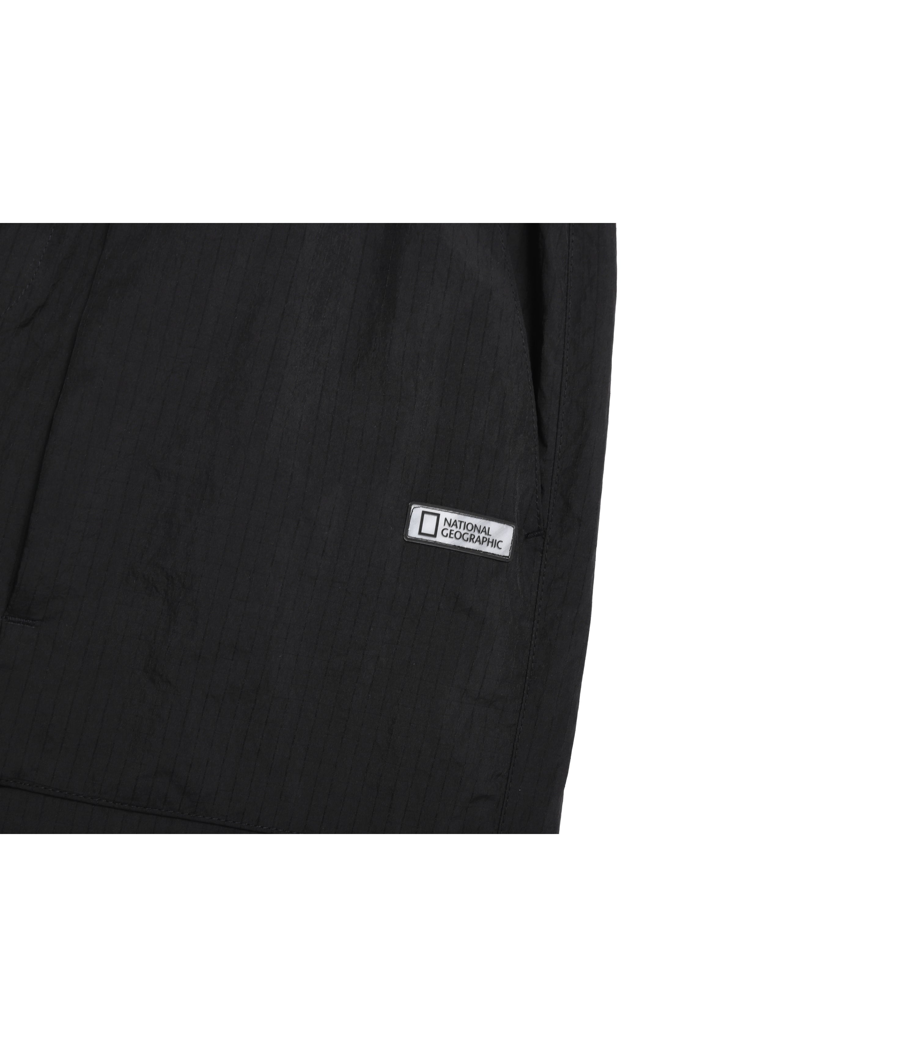 Unisex NRN Shirring Woven Set Up Straight Pants<br>CARBON BLACK