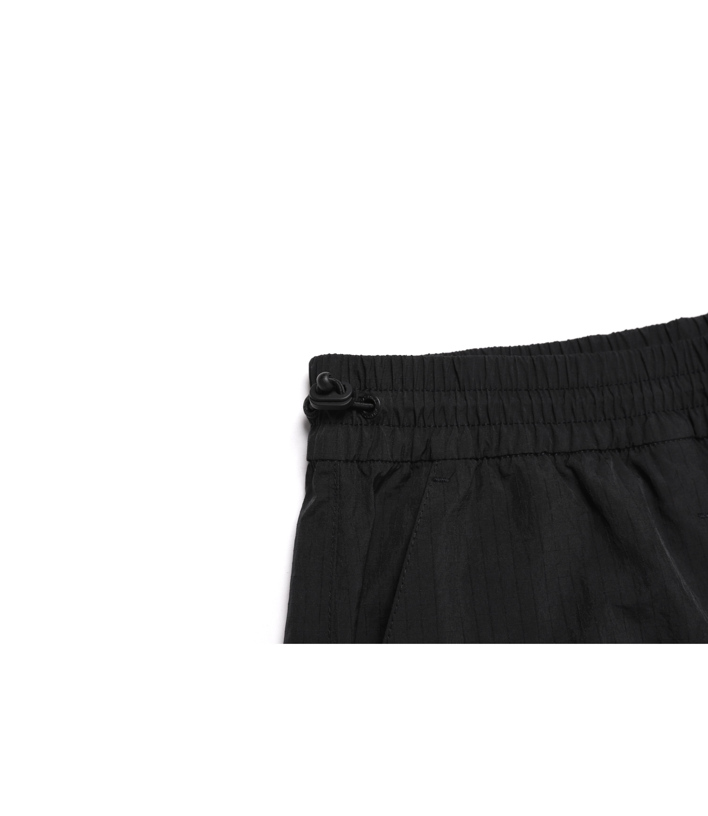 Unisex NRN Shirring Woven Set Up Straight Pants<br>CARBON BLACK