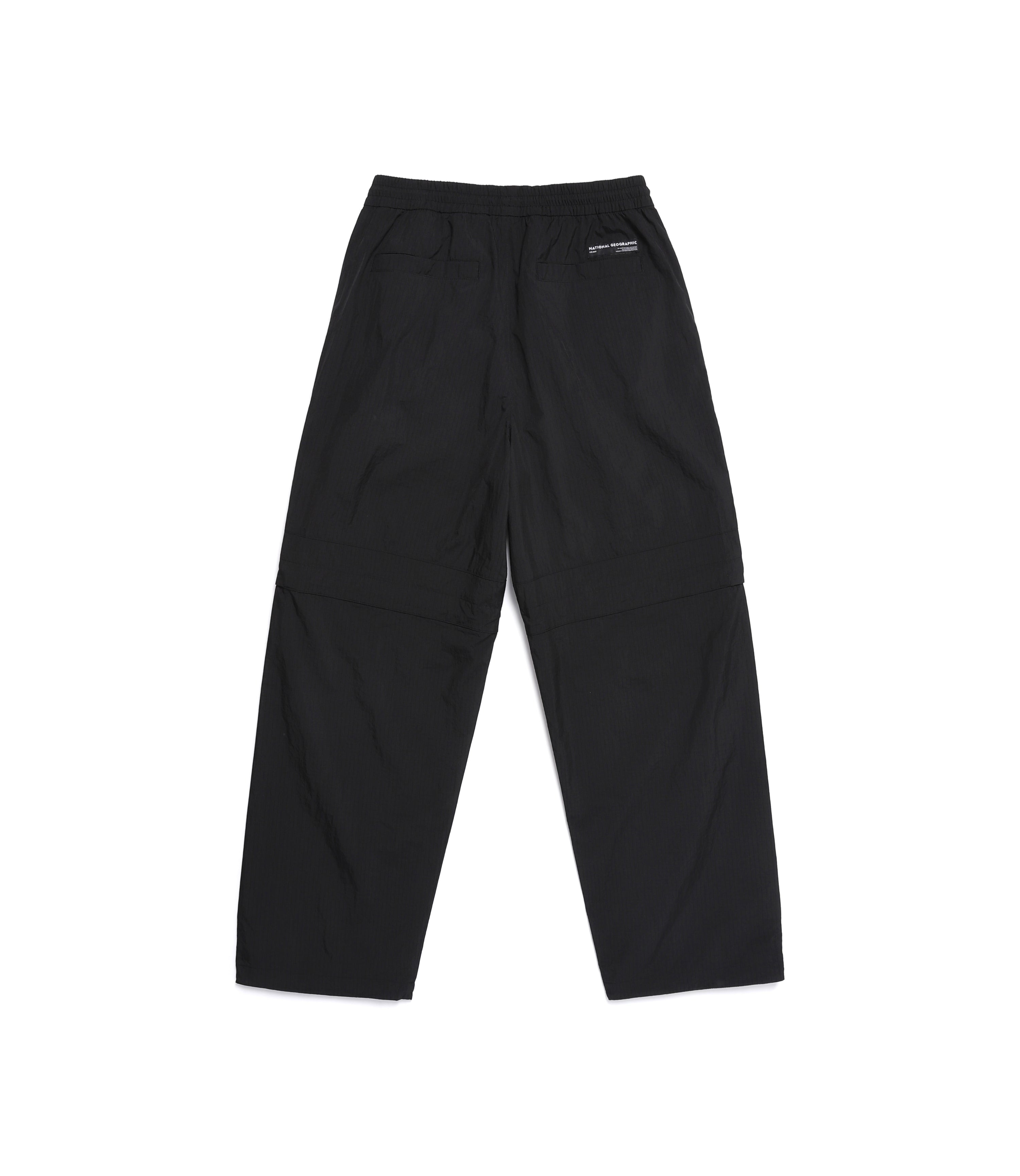 Unisex NRN Shirring Woven Set Up Straight Pants<br>CARBON BLACK