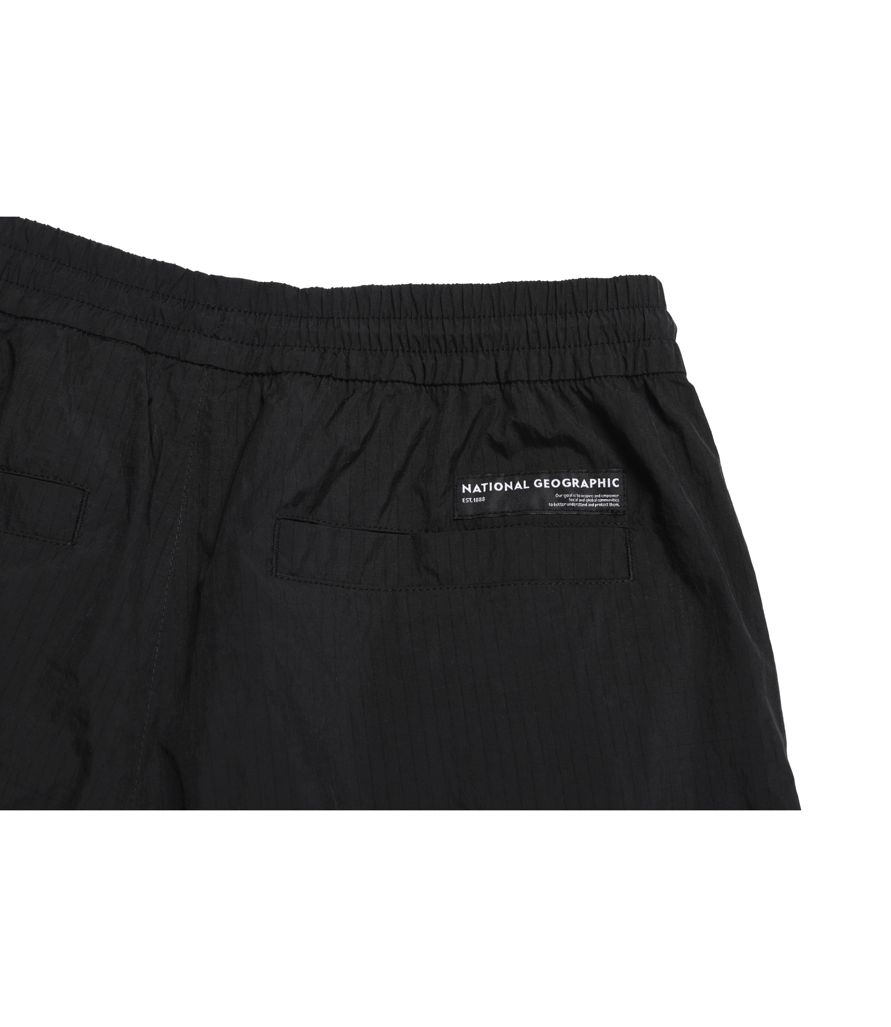Unisex NRN Shirring Woven Set Up Straight Pants<br>CARBON BLACK