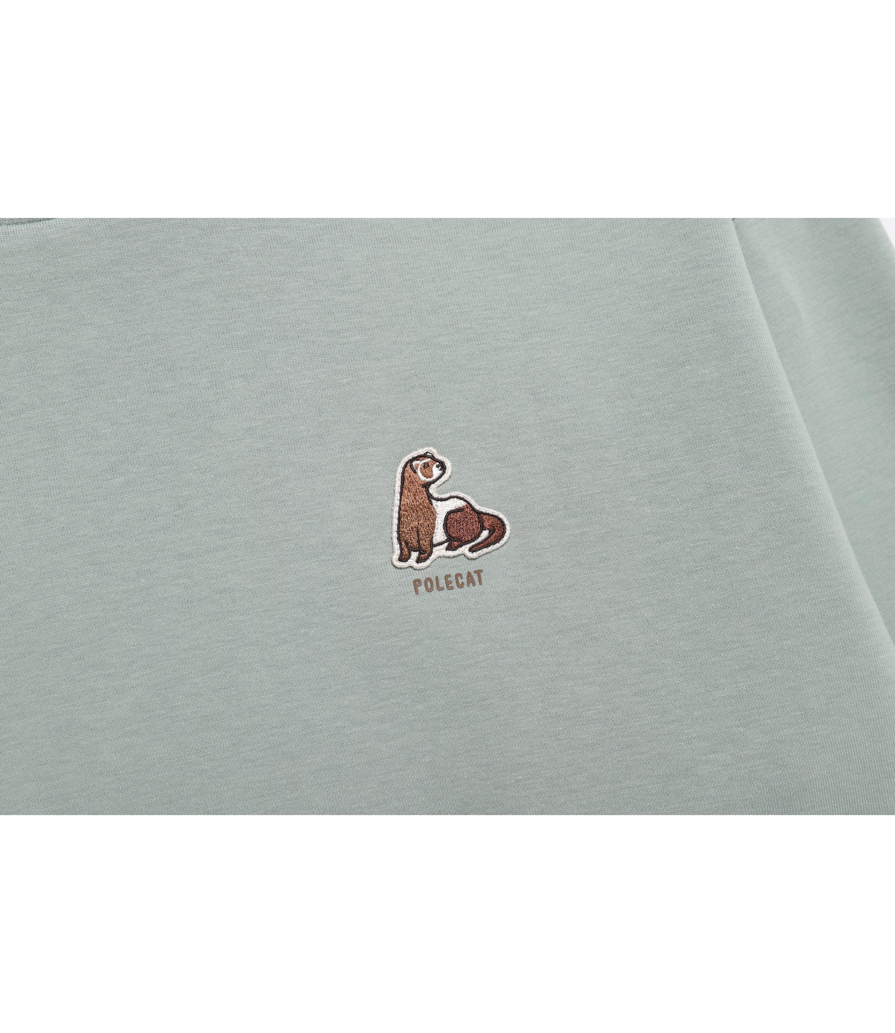 Unisex Animal Wappen Semi Over Fit Sweatshirt<br>KHAKI GREEN