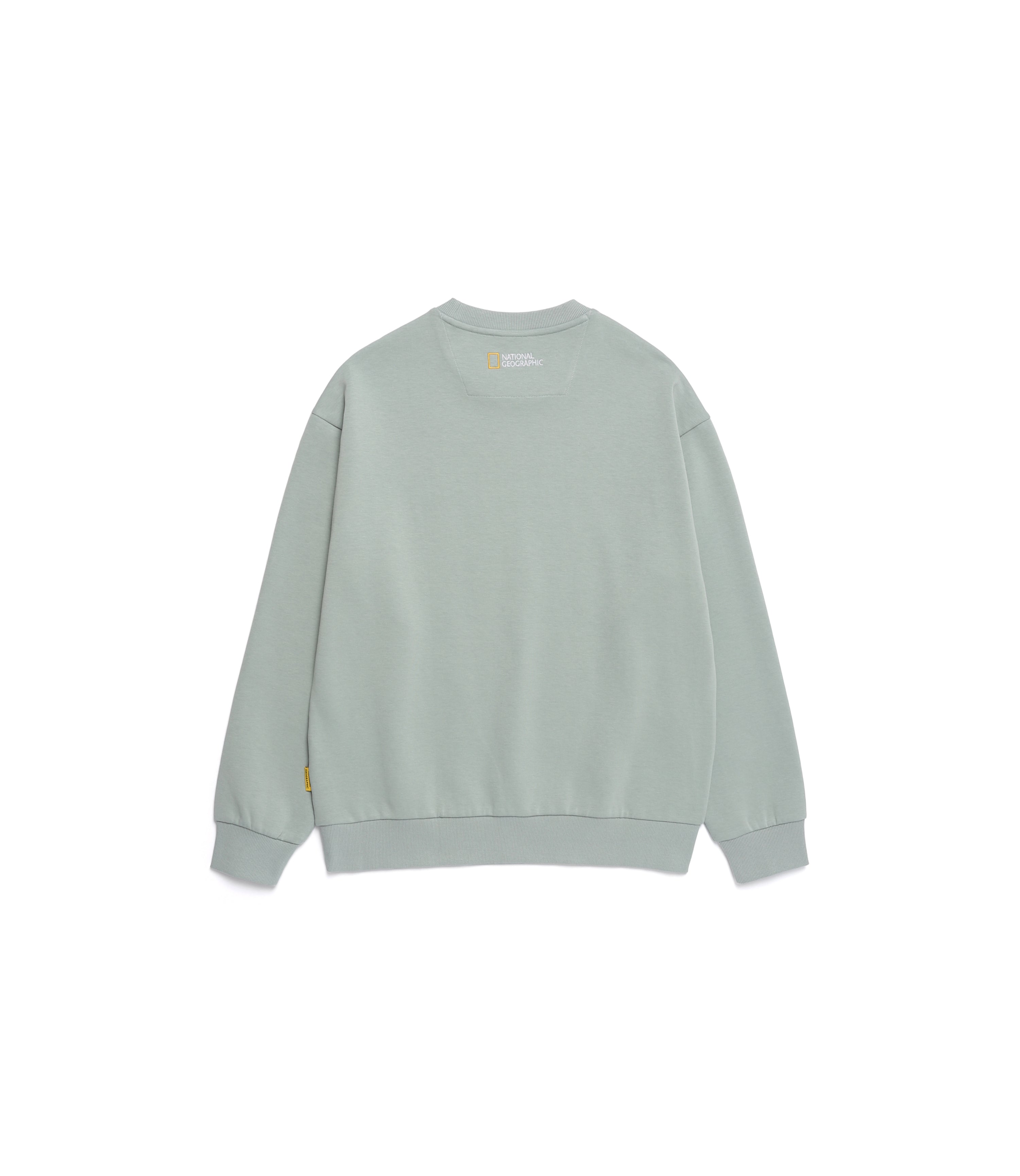 Unisex Animal Wappen Semi Over Fit Sweatshirt<br>KHAKI GREEN