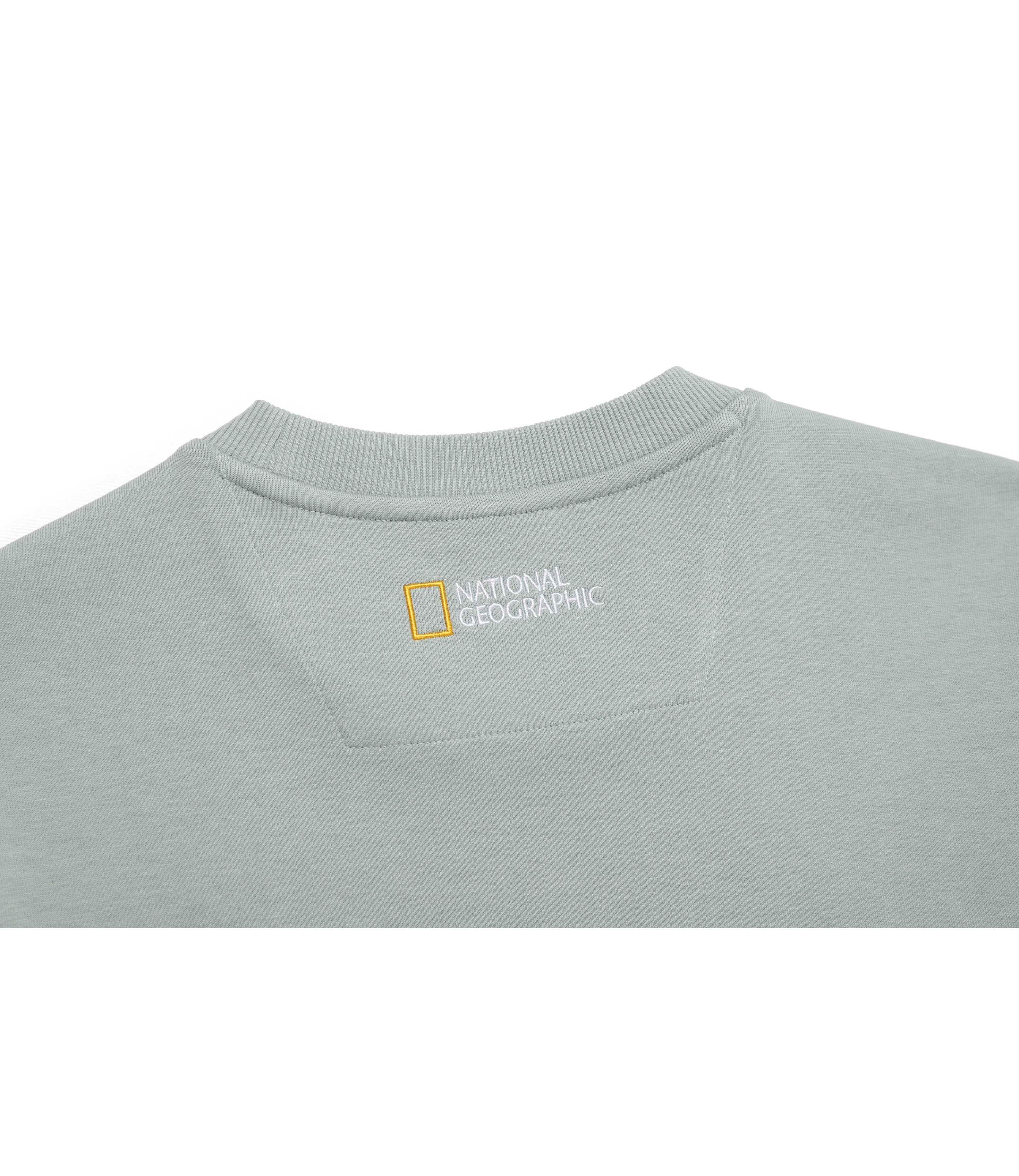 Unisex Animal Wappen Semi Over Fit Sweatshirt<br>KHAKI GREEN