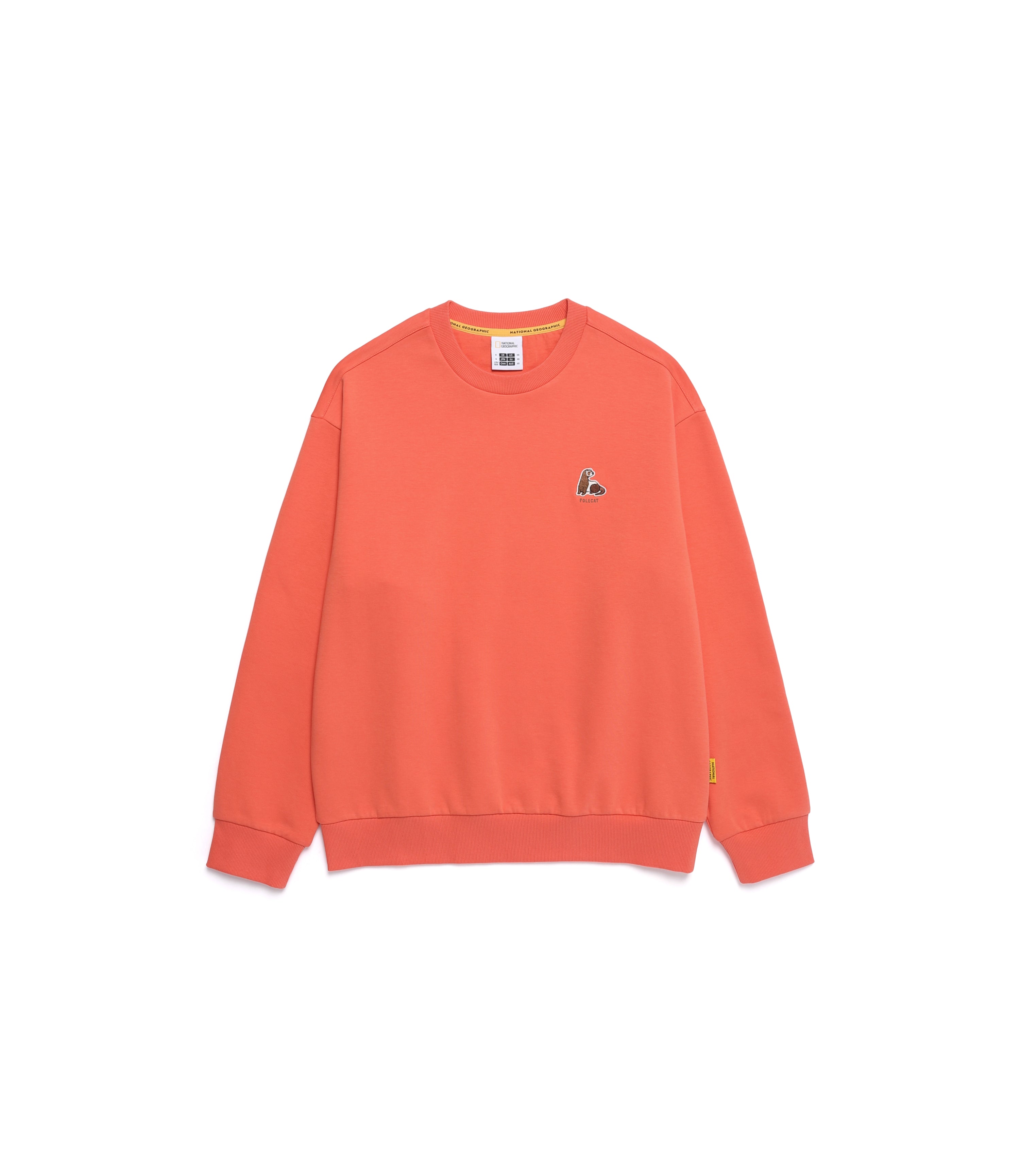 Unisex Animal Wappen Semi Over Fit Sweatshirt<br>ORANGE