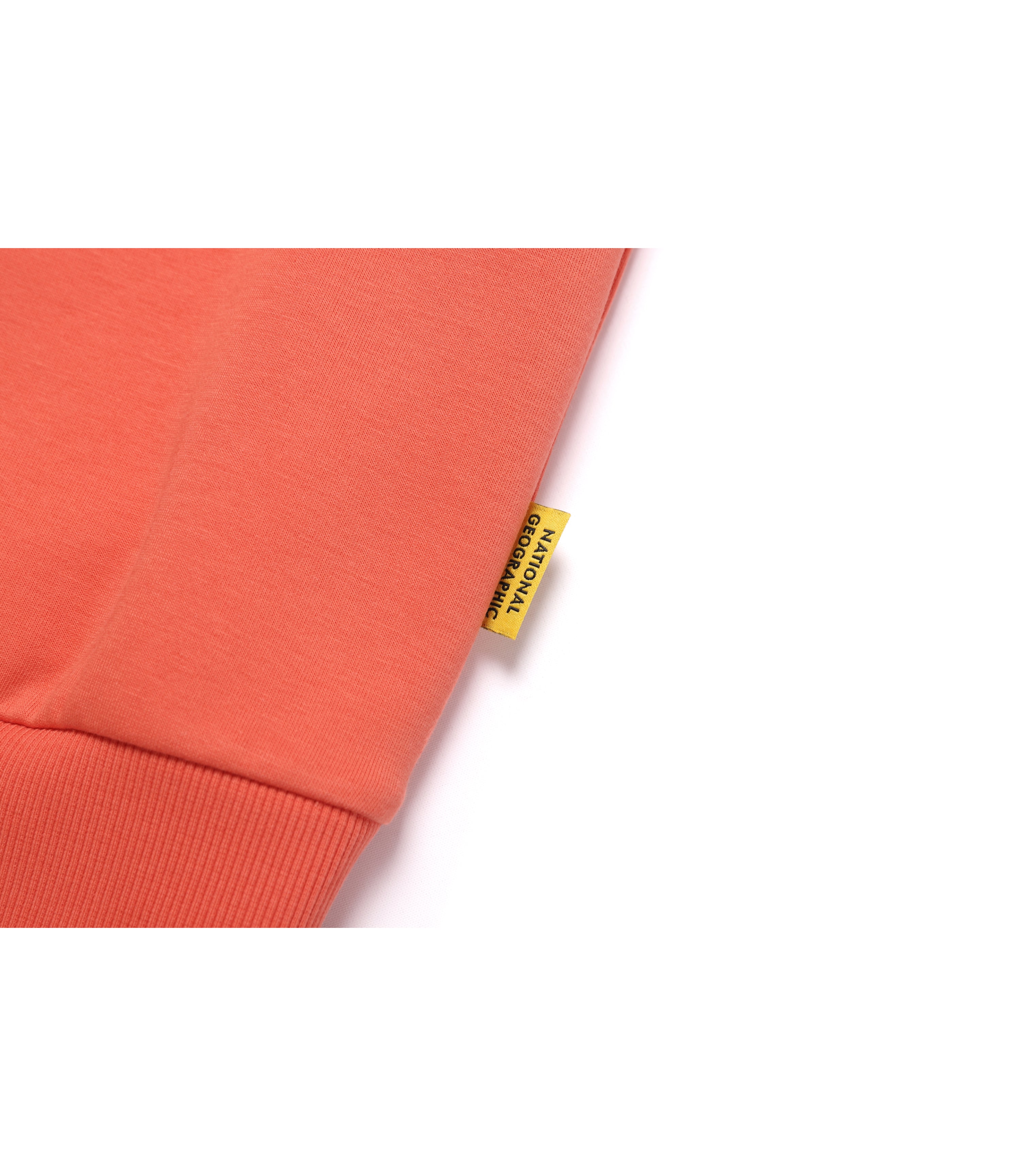 Unisex Animal Wappen Semi Over Fit Sweatshirt<br>ORANGE