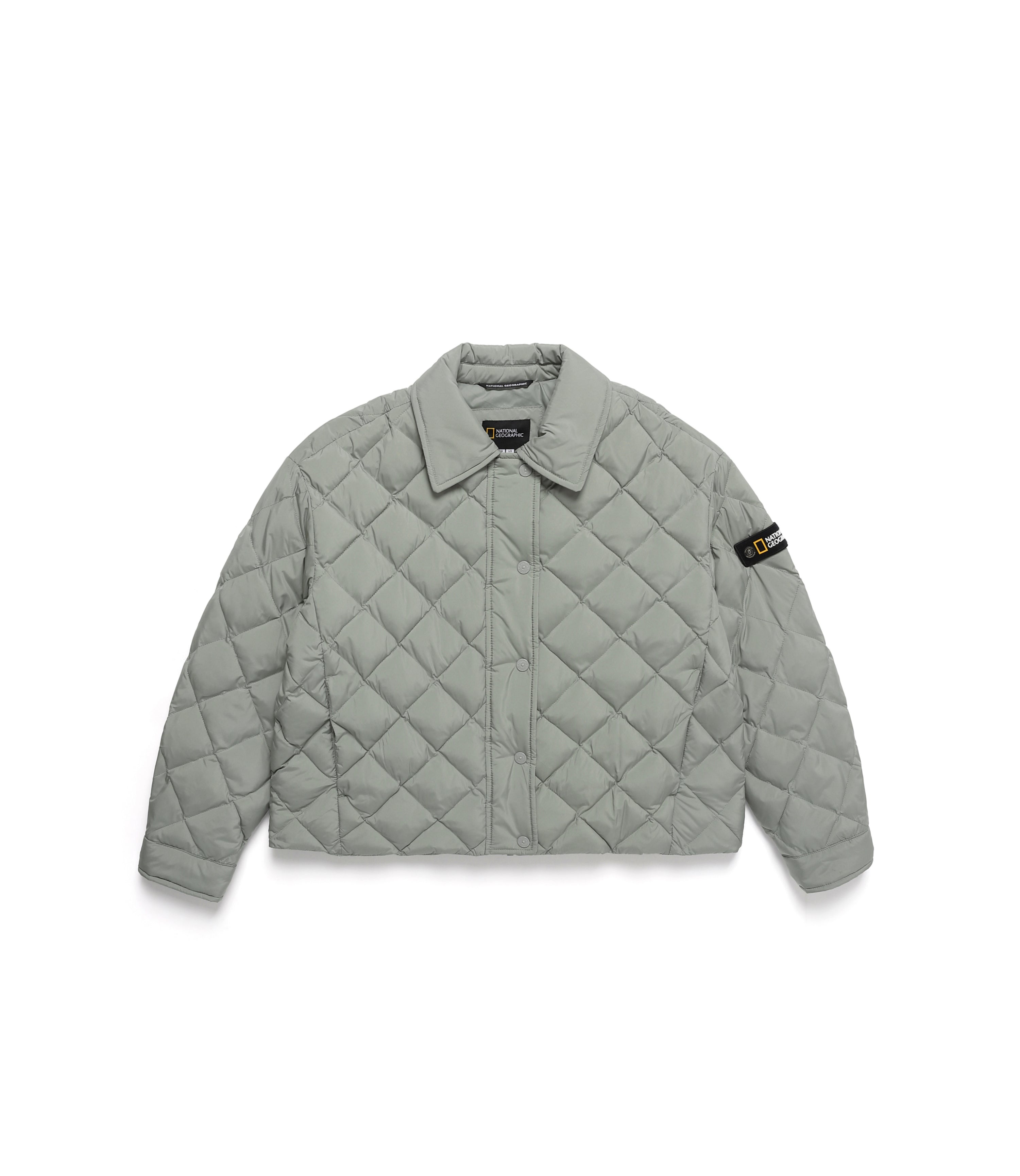 Women's ELK Collar Cropped Padded Jacket<br>LIGHT JADE