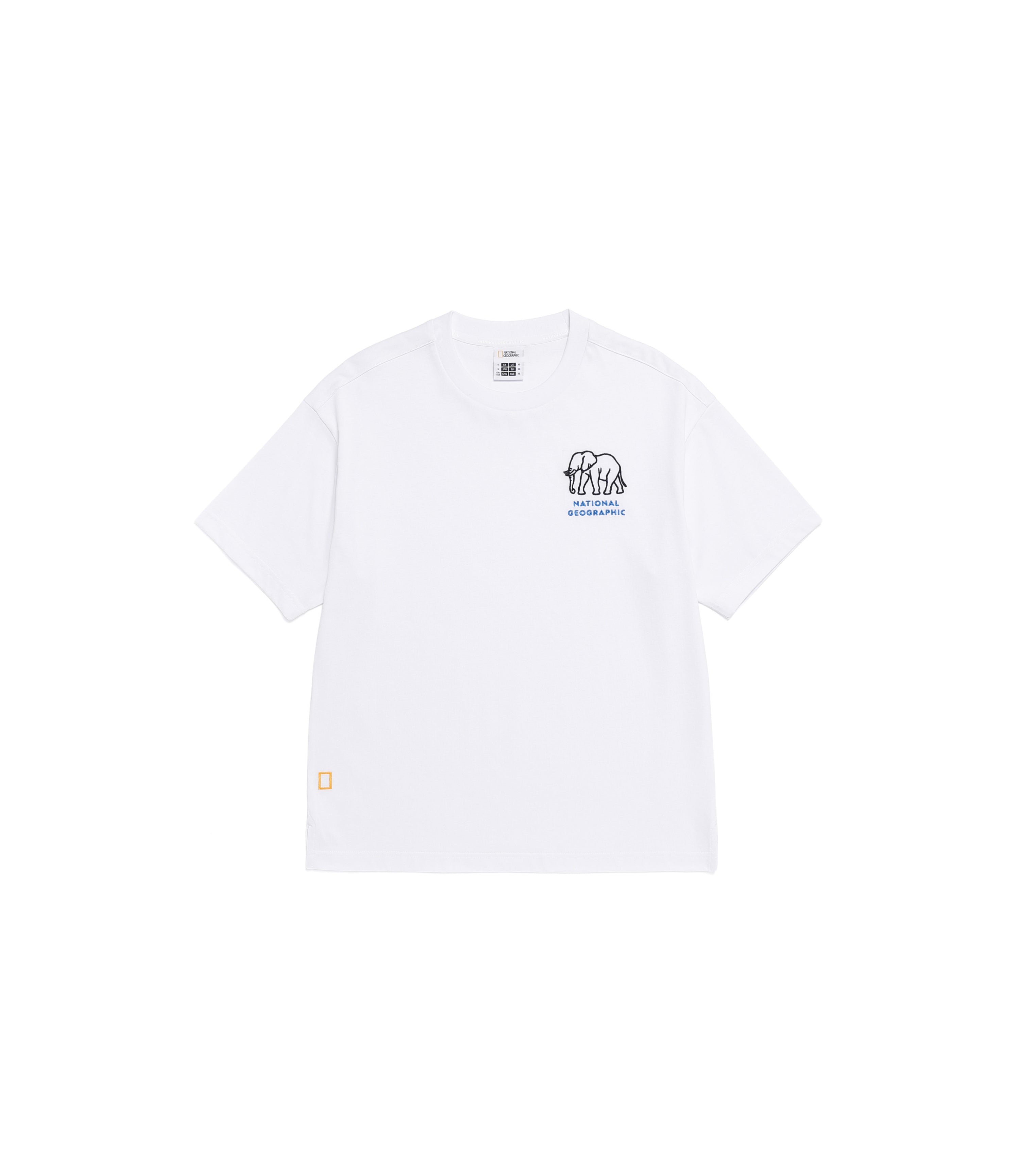 Unisex RATEL Regen Animal Silhouette Graphic Short Sleeve Tee<br>WHITE