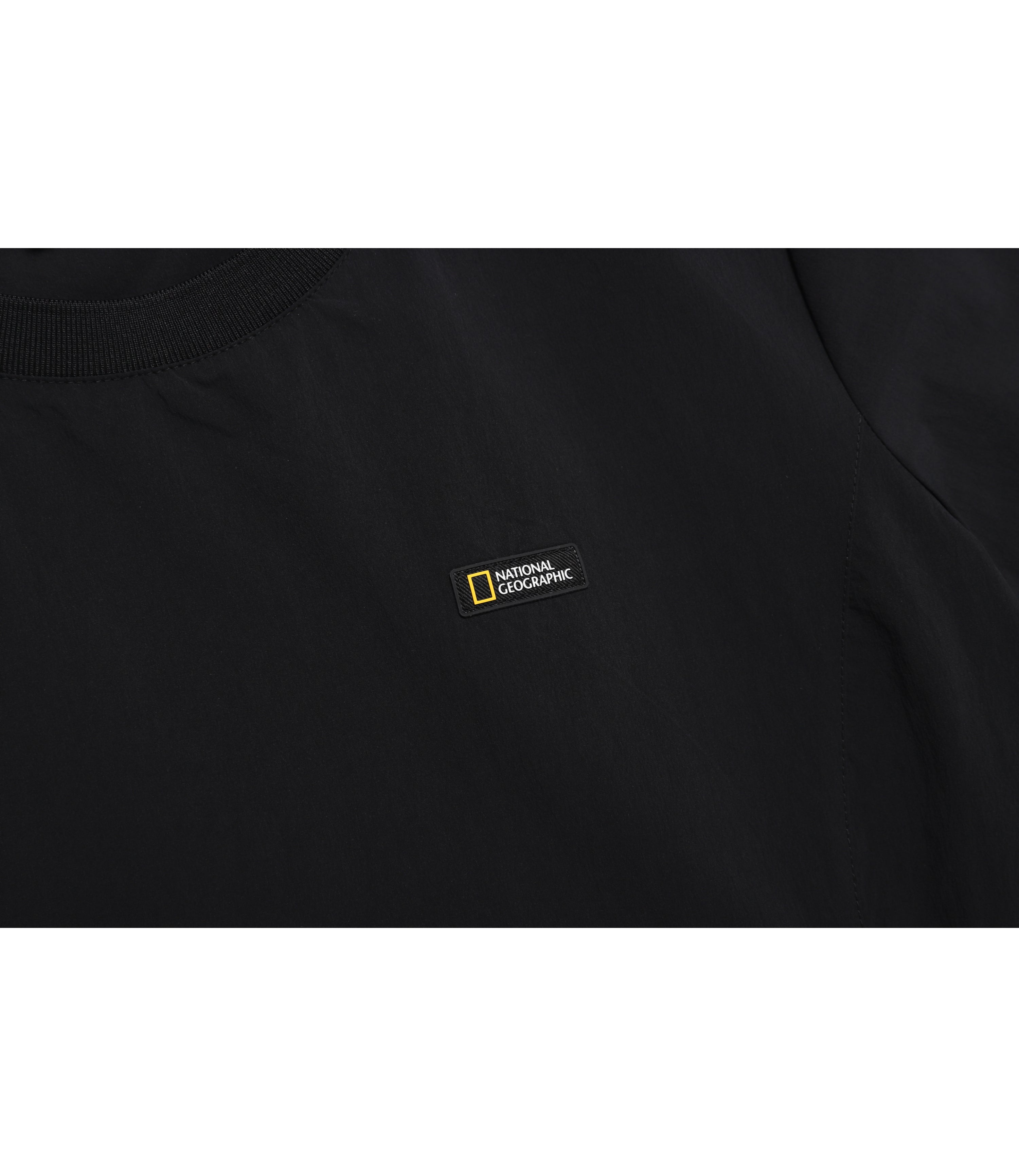 Women's ADELIE Light Woven Stretch Round Neck Short Sleeve<br>CARBON BLACK