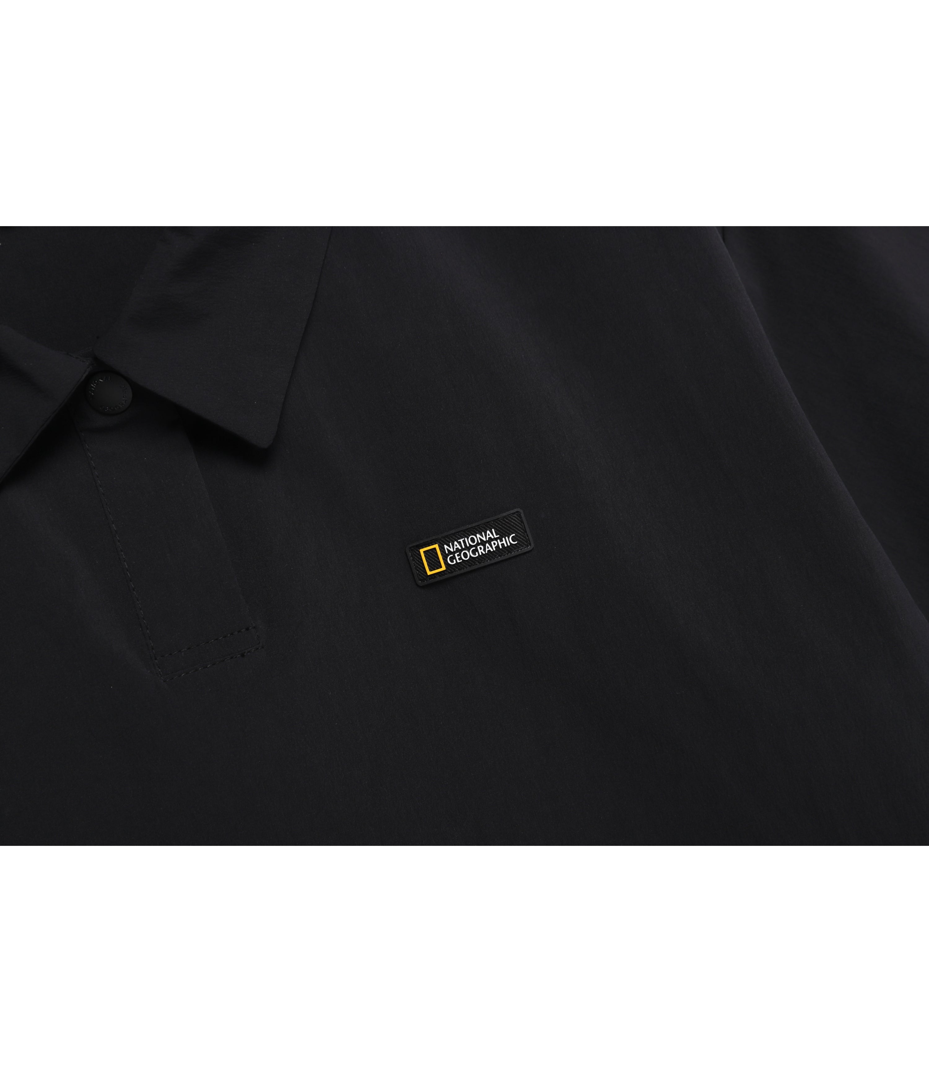 Women's ADELIE Light Woven Stretch Collar Tee<br>CARBON BLACK