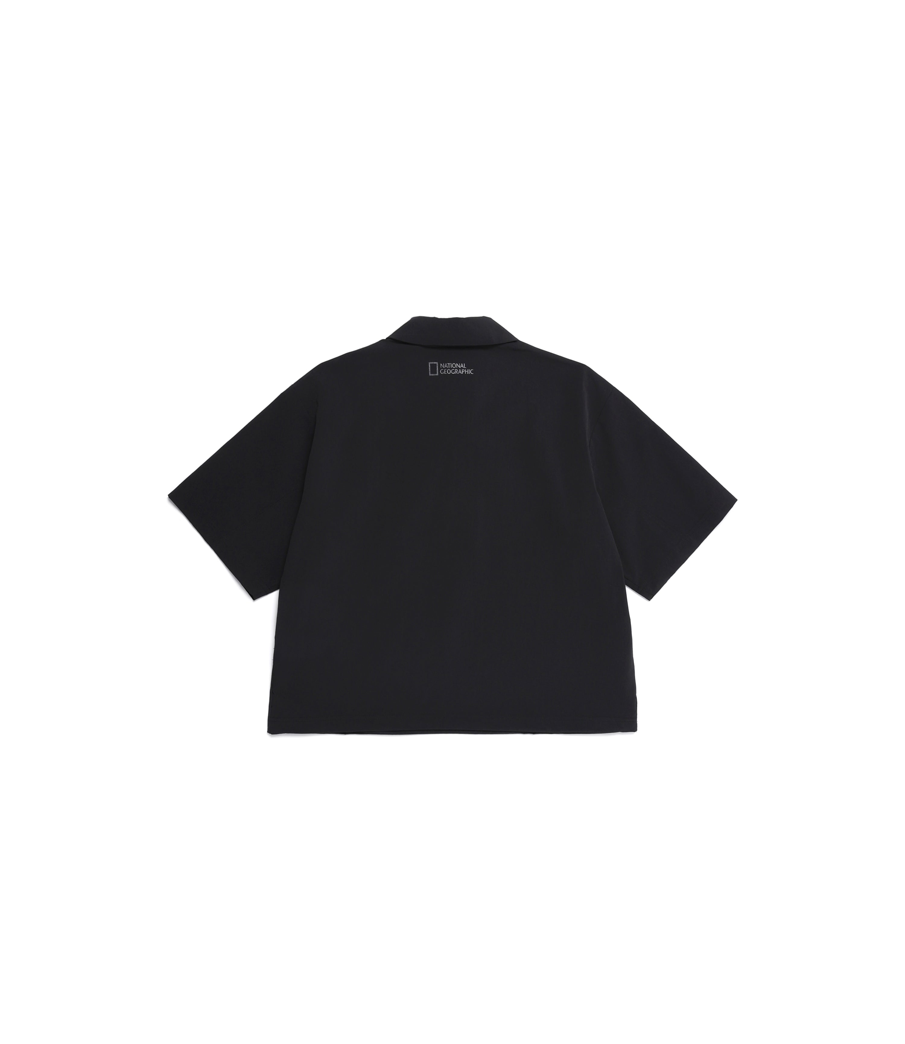 Women's ADELIE Light Woven Stretch Collar Tee<br>CARBON BLACK