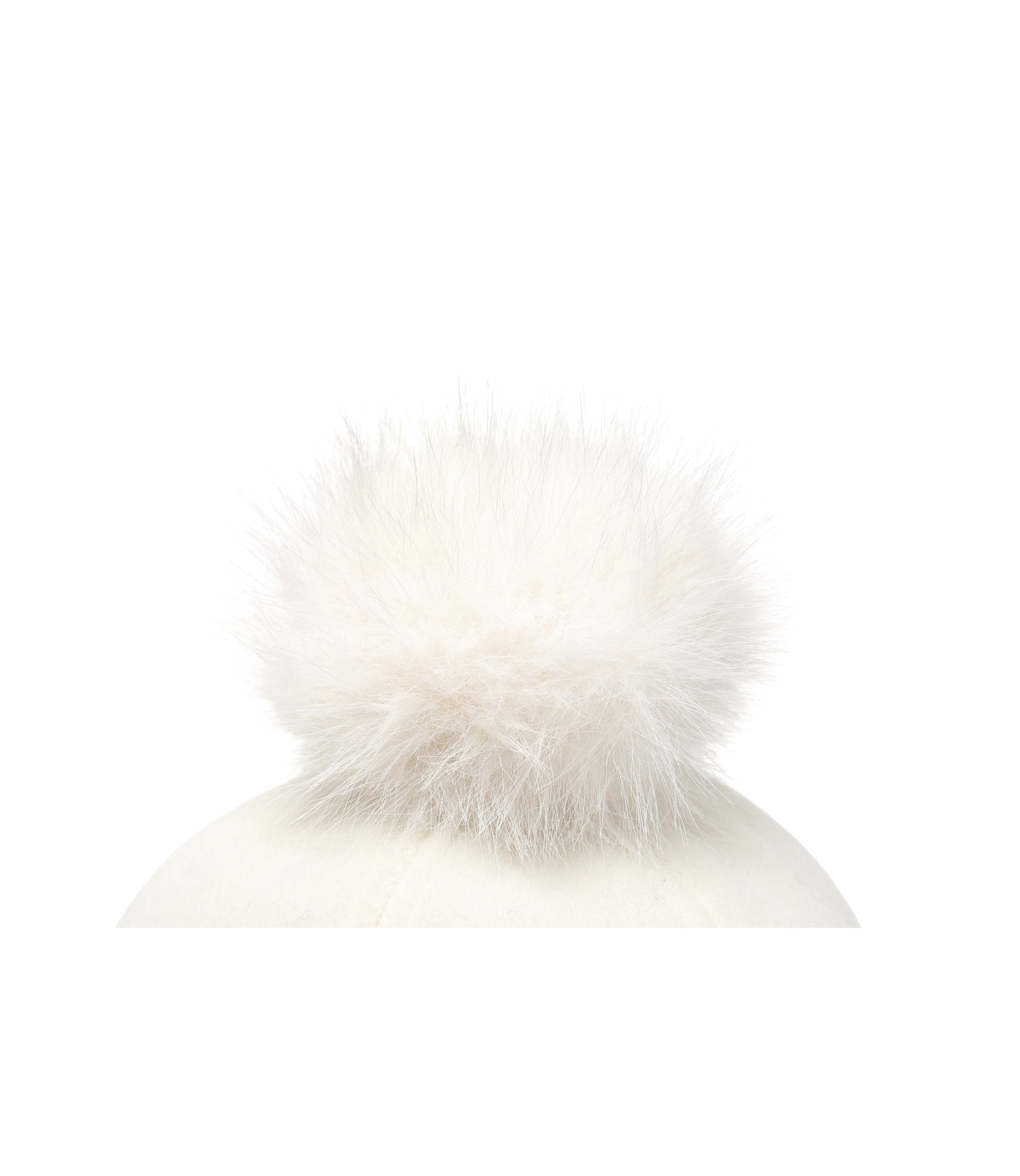 Wool Earflap Pompom Cap<br>IVORY