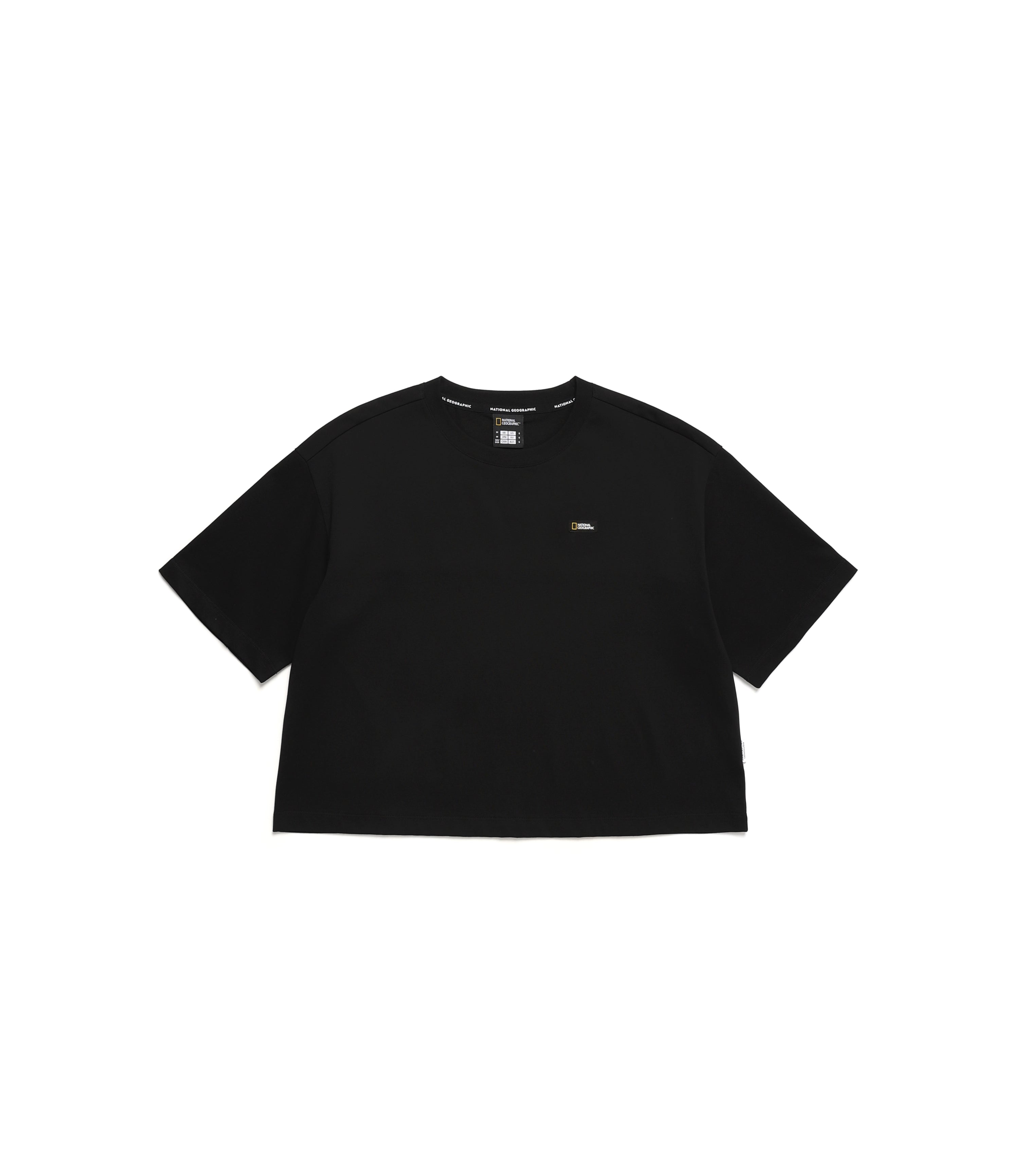 Women's LOGO Cropped Short Sleeve Tee<br>CARBON BLACK