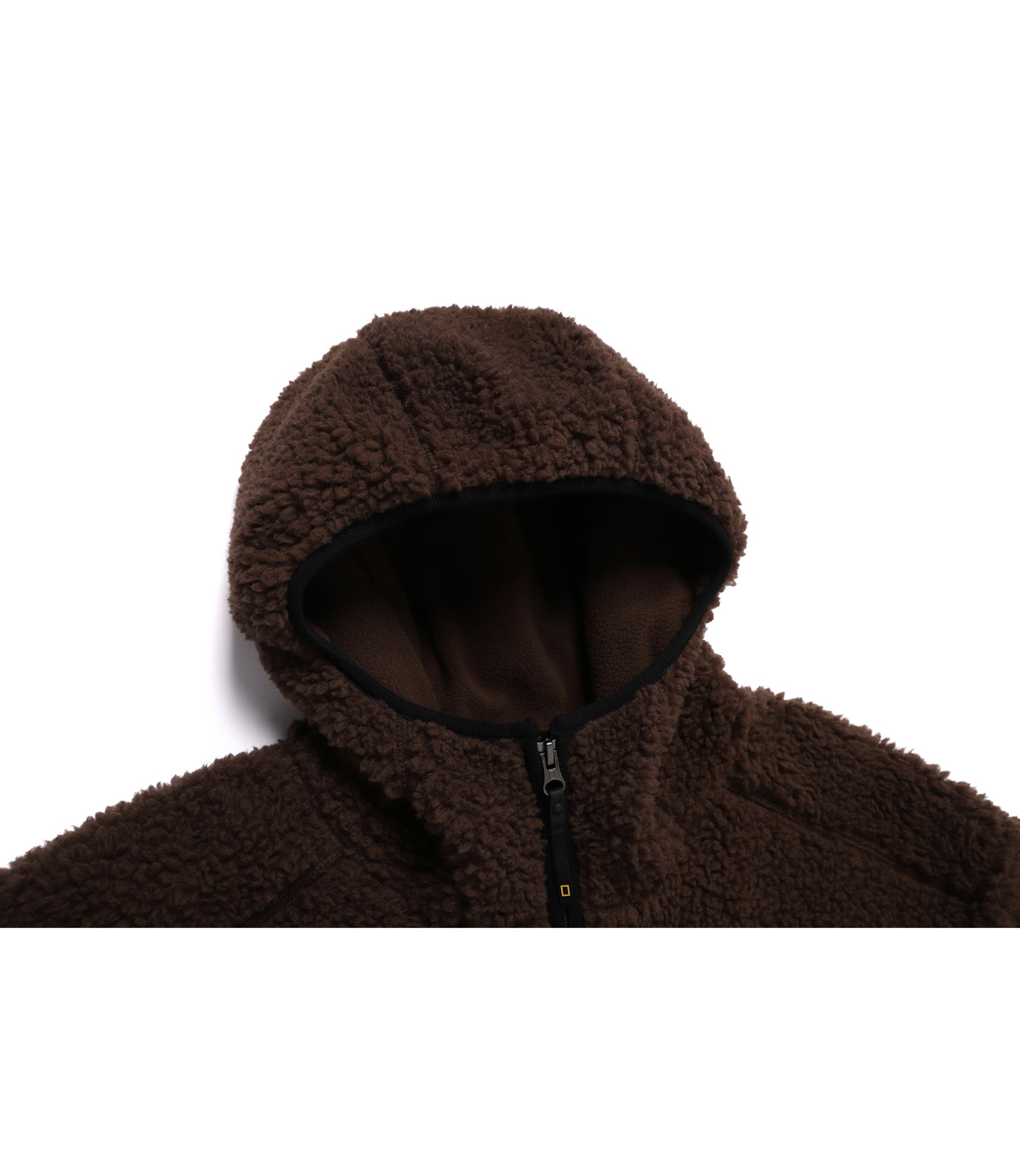 Unisex NRN Sherpa Pocket Color-Block Hooded Jacket<br>CHOCOLATE BROWN