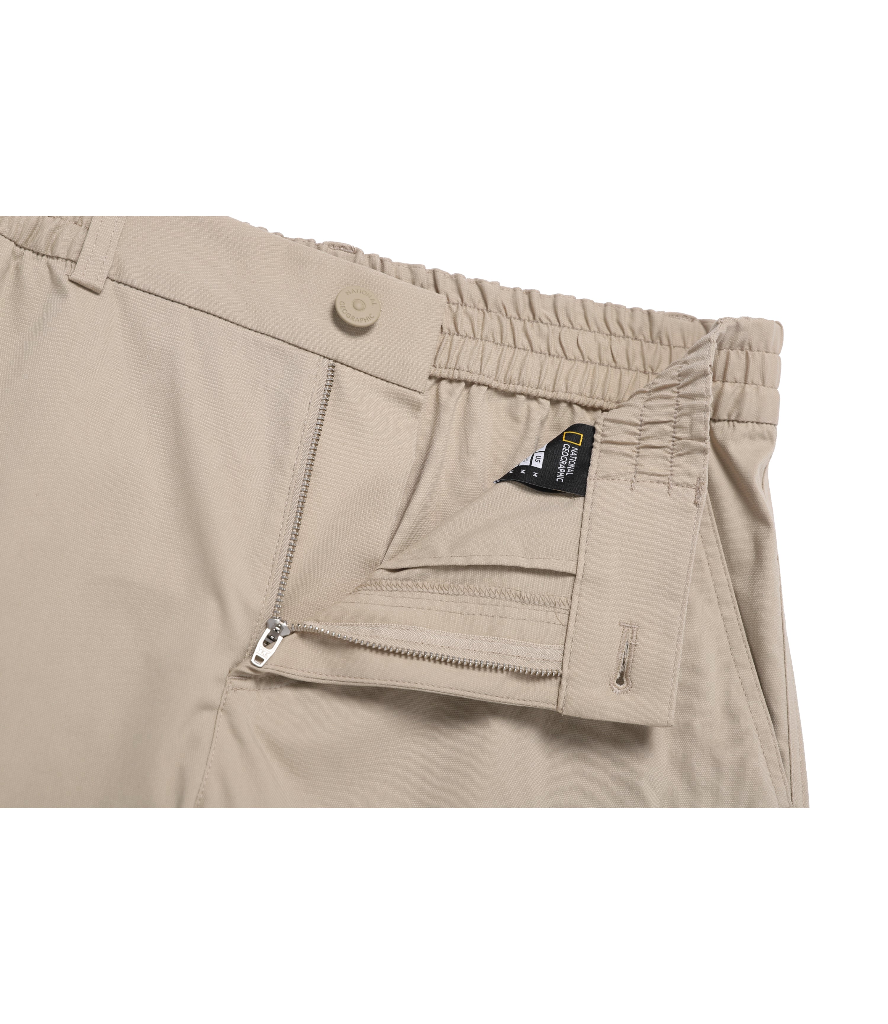 Unisex Cargo Pocket Knee-Length Short Pants<br>MOURNING BEIGE