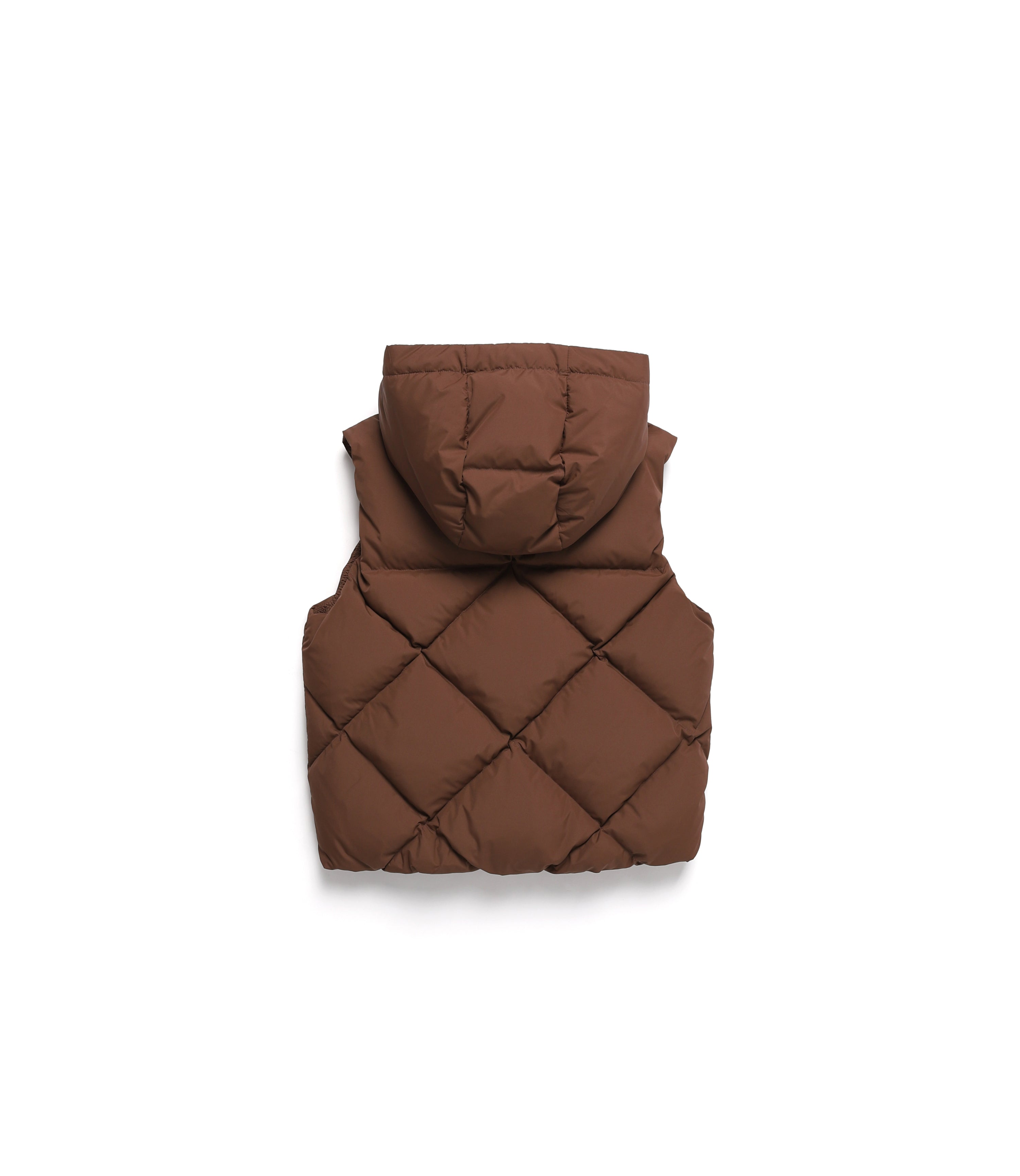Women's Crasa Short Duck Down Hooded Vest<br>BRICK