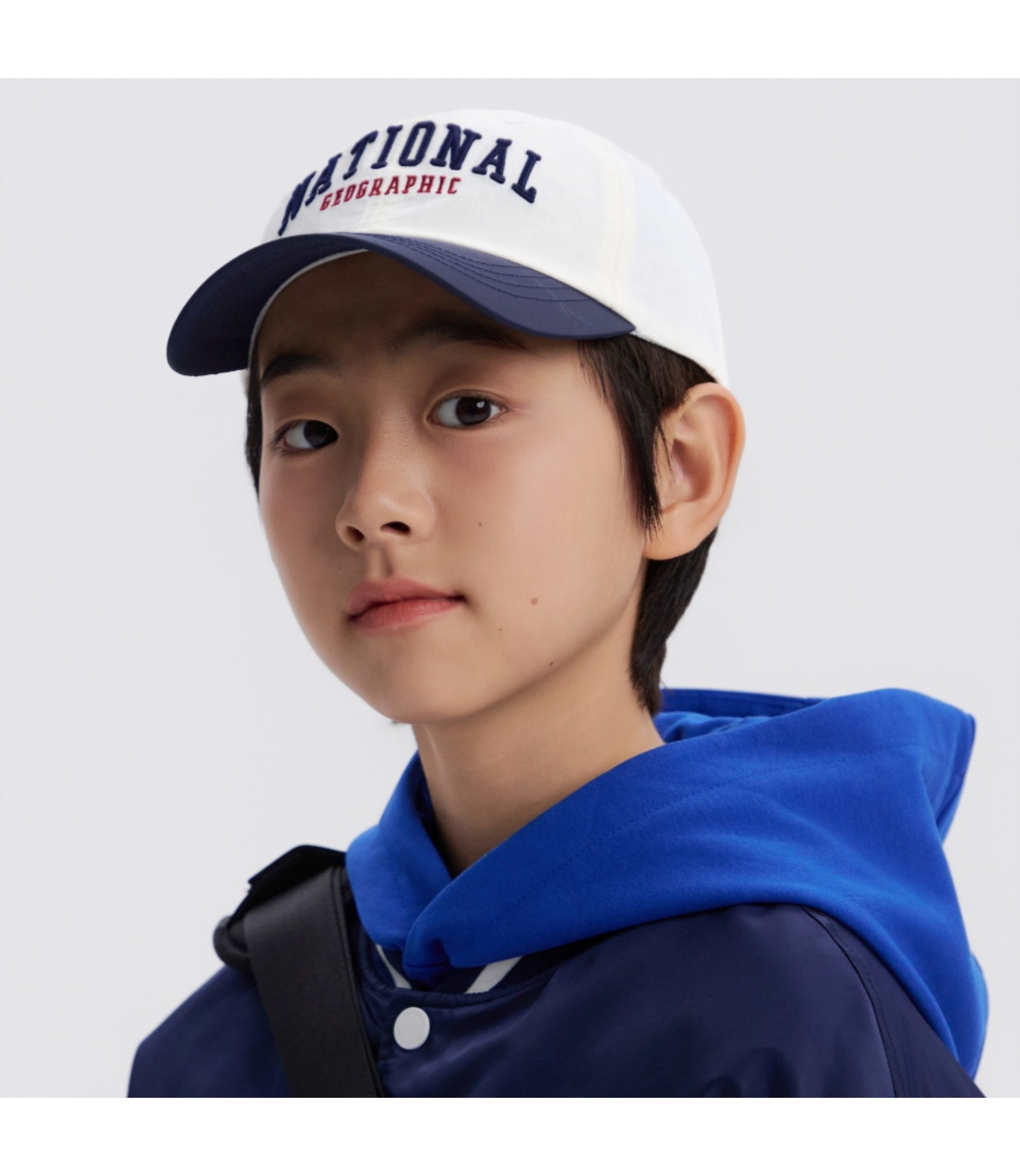 Kid's Color Block Big Logo Cap<br>NAVY