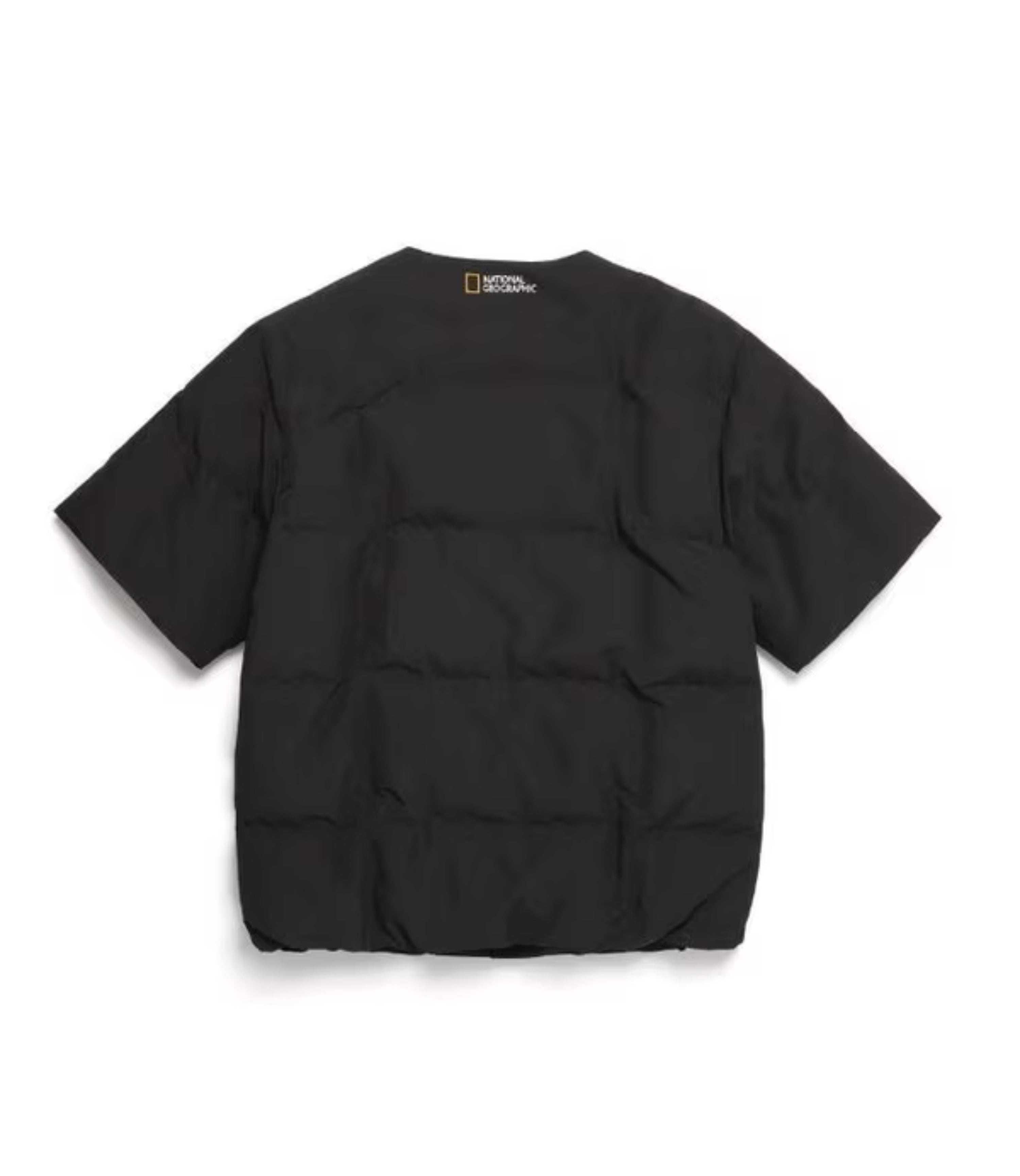 Unisex Heron U-Neck Lightweight Down Short-Sleeved Jumper<br>CARBON BLACK
