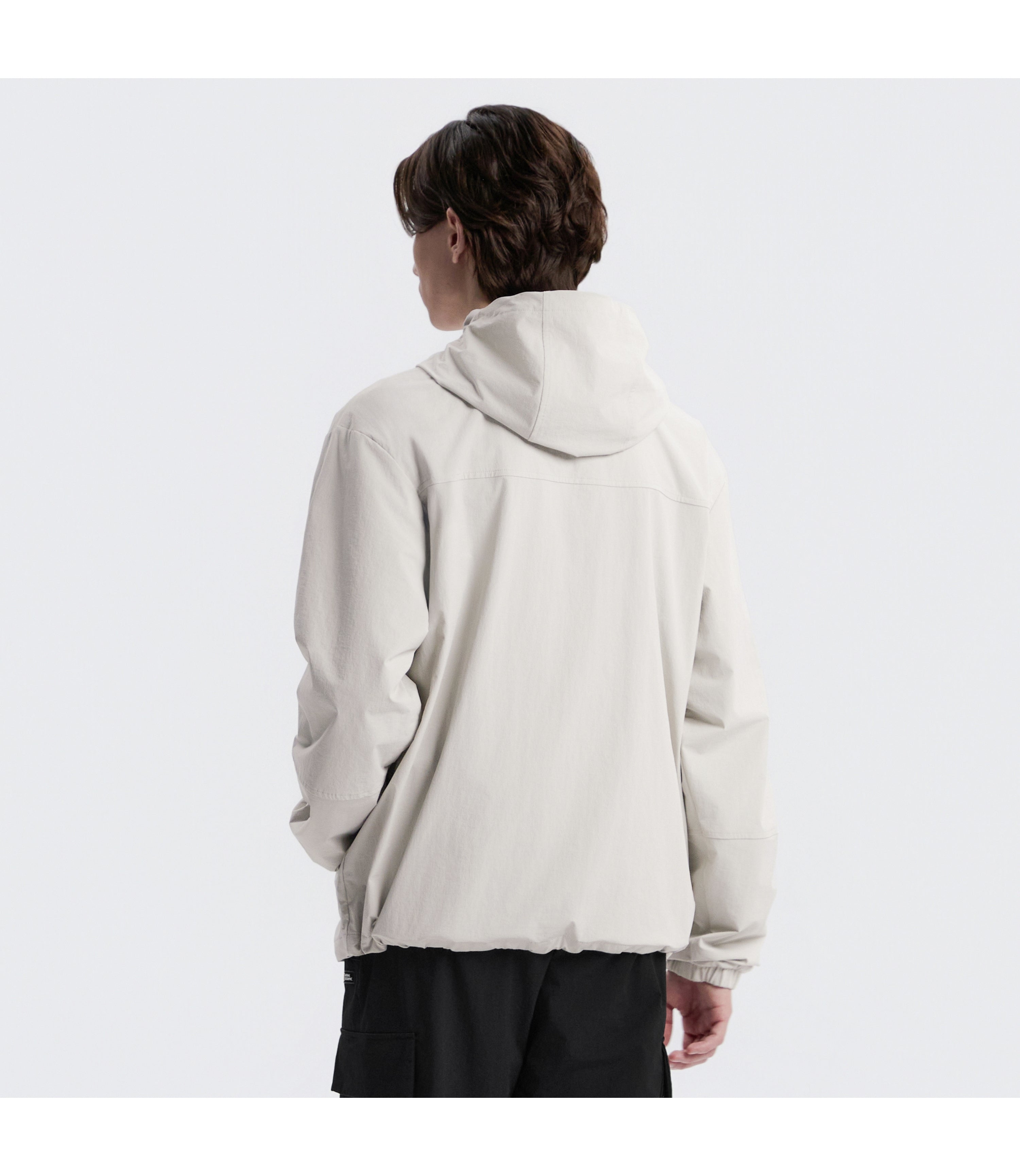 Unisex ARCHELON Woven Stretch Zip-Up Hoodie<br>L/GREY