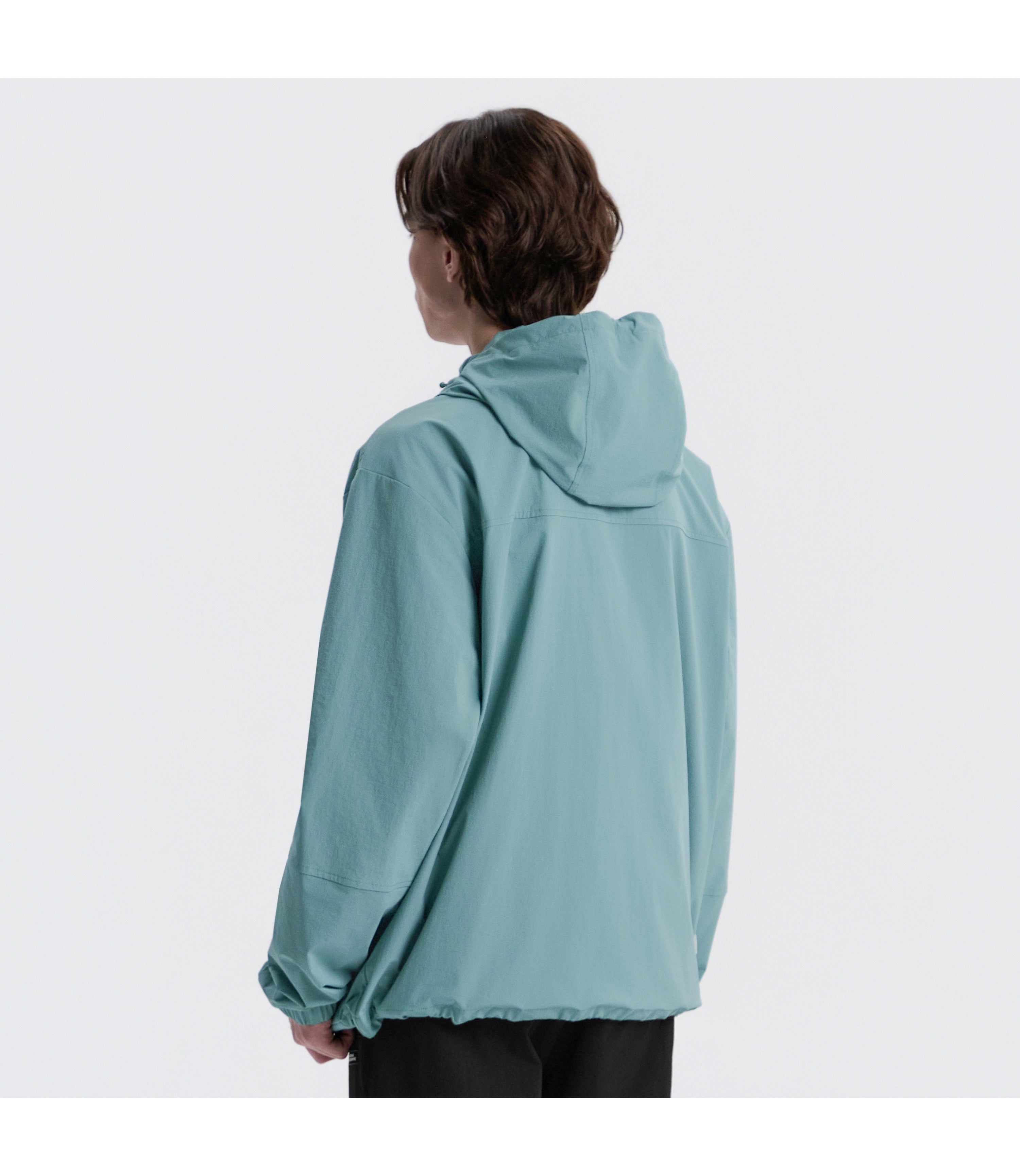 Unisex ARCHELON Woven Stretch Zip-Up Hoodie<br>LIGHT TEAL GREEN